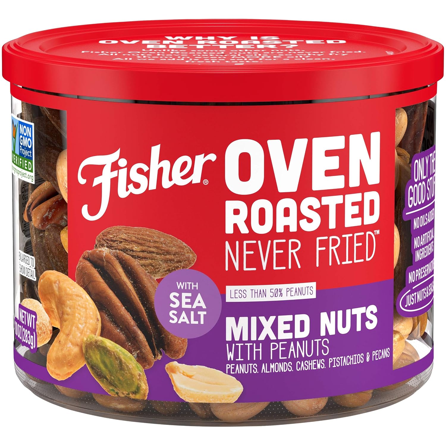 Fisher Oven Roasted Never Fried Deluxe Mixed Nuts, 24 Ounces