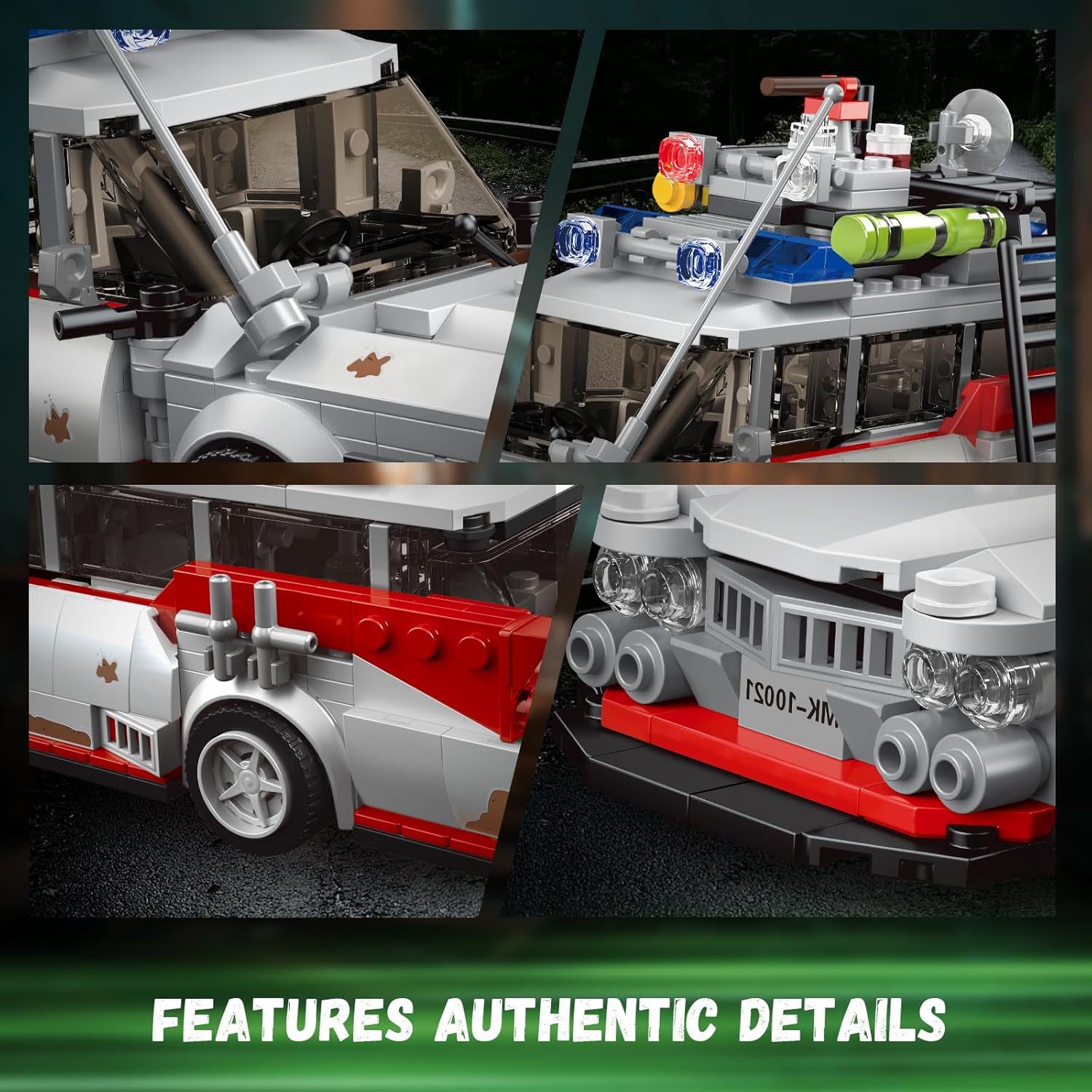 Ghost Car ECTO-1 Building Blocks Kit for Adults, Compatible with Lego Speed, Race Vehicle Building Toy for Kids Boys 8-14