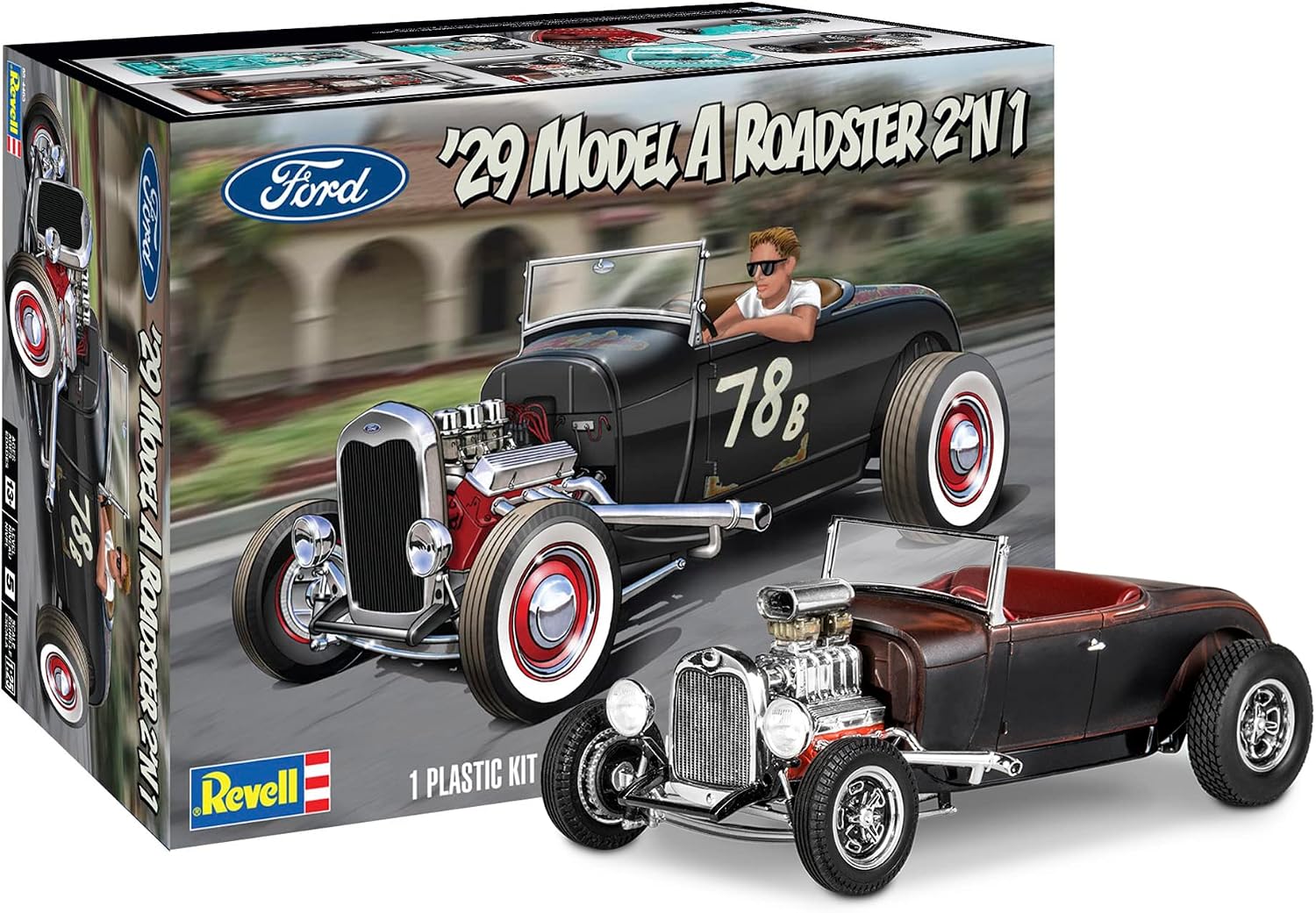 Revell 85-4463 1929 Model A Roadster 1:25 Scale 149-Piece Skill Level 5 Model Car Building Kit
