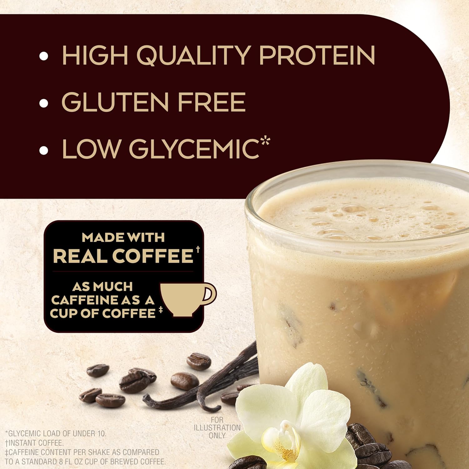 Atkins Café au Lait Iced Coffee Flavored High Protein Shake, Low Sugar and Low Carb, Keto Friendly, Ready to Drink Protein Drink, Gluten Free