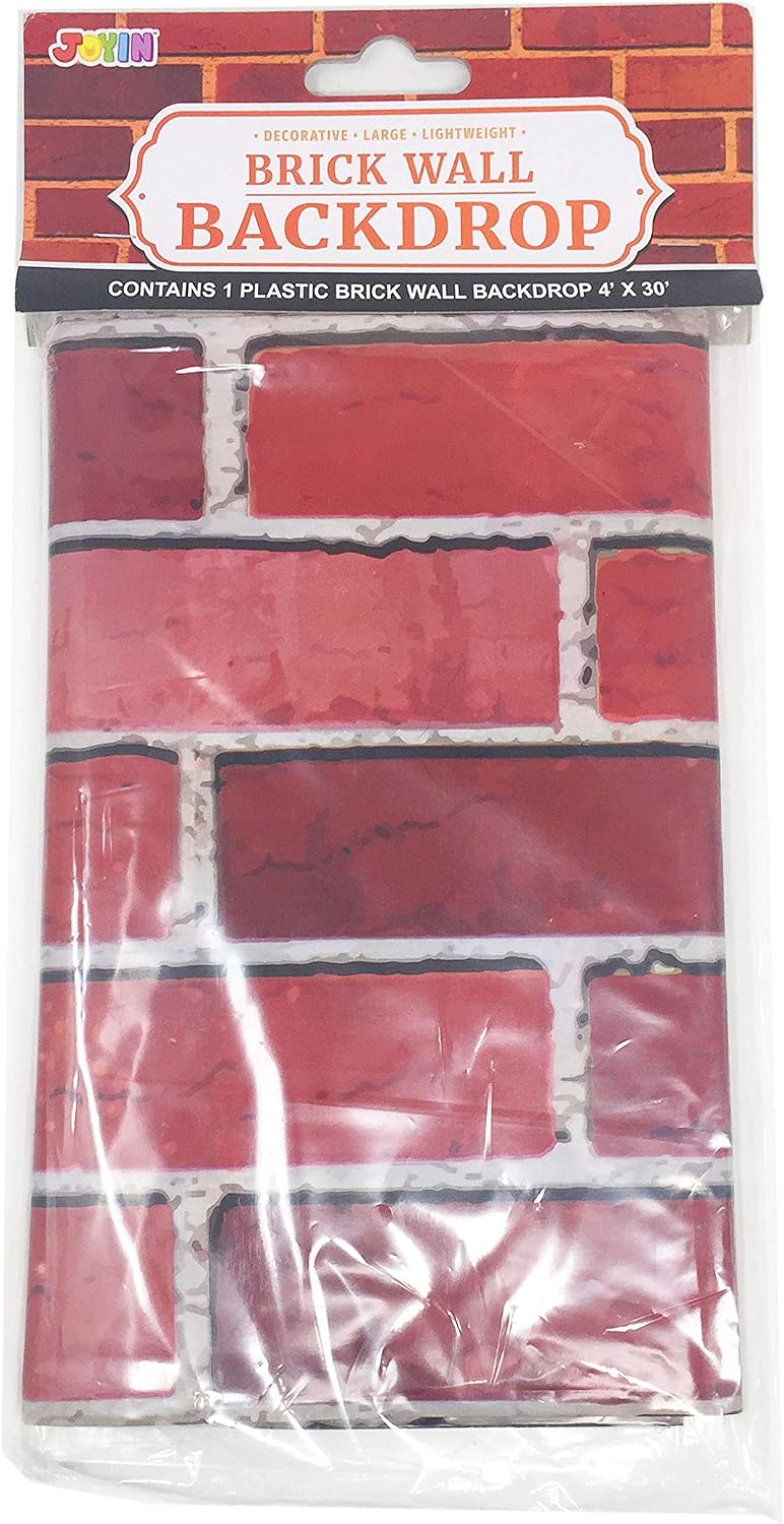 JOYIN Brick Wall Backdrop 30FT x 4FT Birthday Party Accessory Christmas Wall Decorations