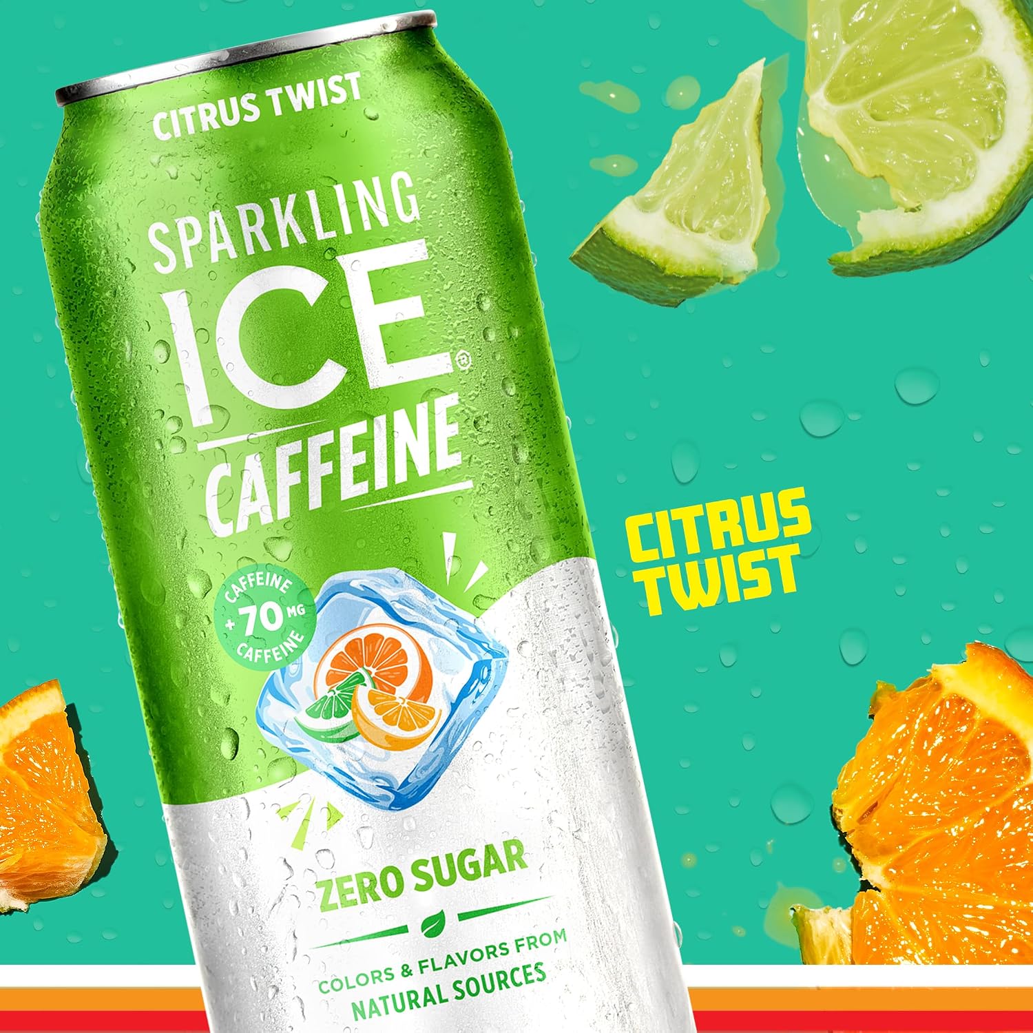 Sparkling Ice Caffeine Black Raspberry Sparkling Water with Caffeine, Zero Sugar, with Antioxidants and Vitamins,16 fl oz Cans (Pack Of 12)
