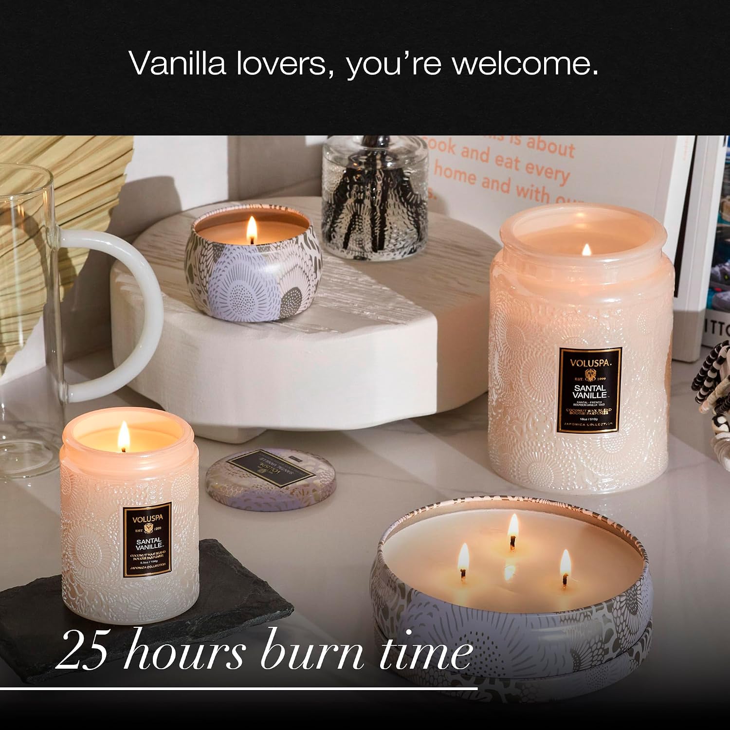 Voluspa Baltic Amber Candle | Mini Tin | 4 Oz. | 25 Hour Burn Time | Coconut Wax for a Cleaner Burn