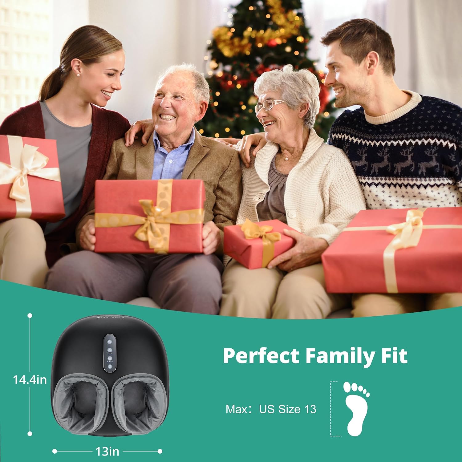Medcursor Foot Massager with Heat - Shiatsu Feet Massage Machine Delivers Relief for Tired Muscles & Plantar, Deep Kneading Therapy