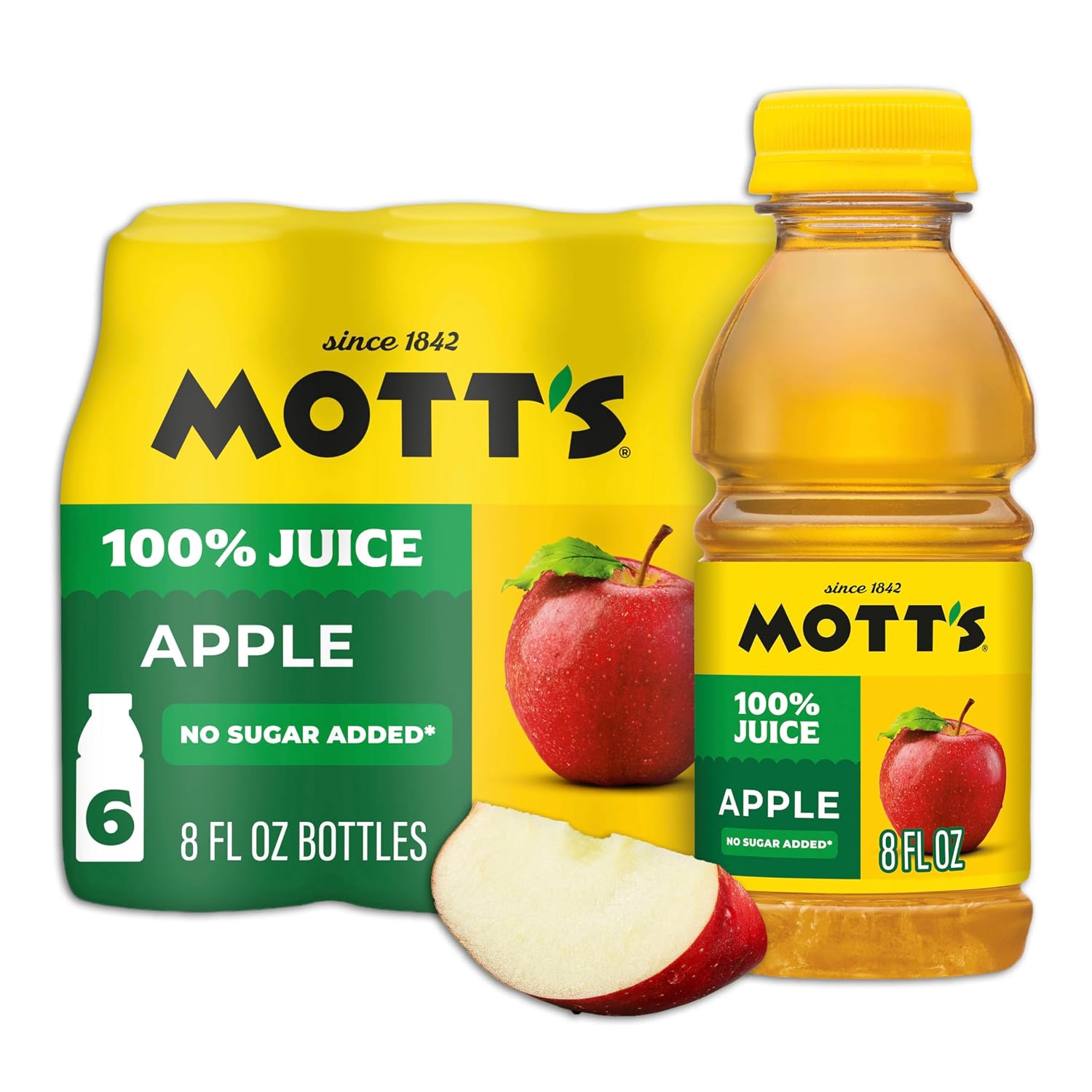 Mott's 100% Original Apple Juice, 64 Fl Oz Bottle (Pack Of 8), 2 Servings Of Fruit Per Cup, 100% Fruit Juice, Gluten-free, Caffeine-free, Kosher, And Contains No Artificial Colors Or Sweeteners