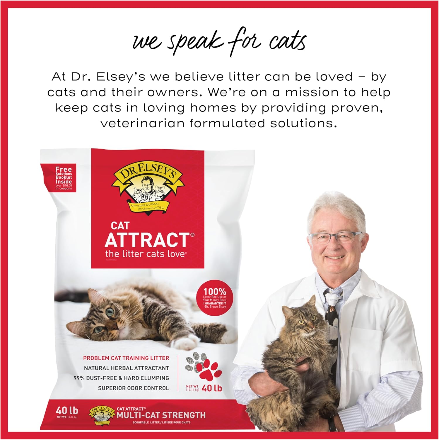 Dr. Elsey's Cat Attract Clumping Clay Cat Litter 40 lb. Bag