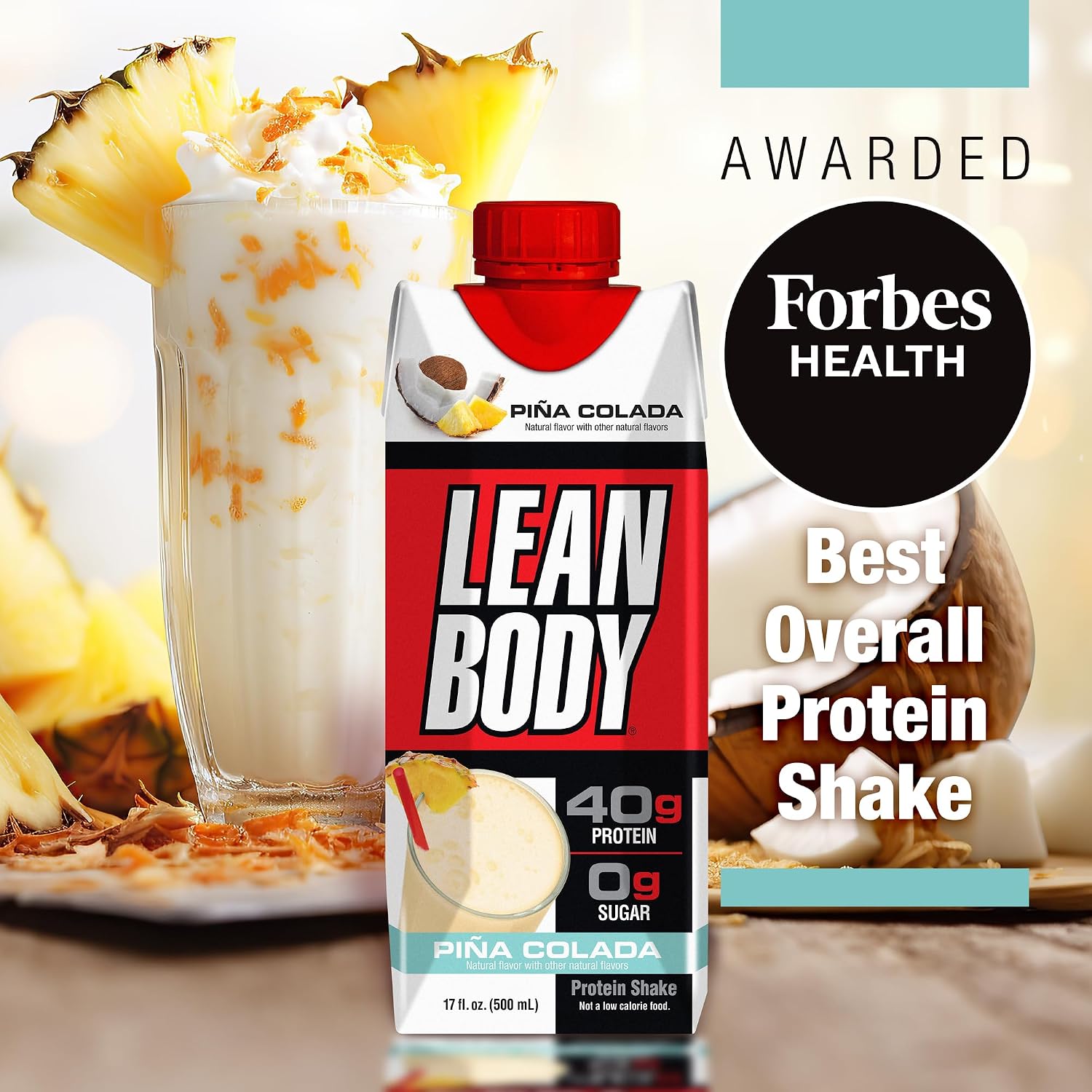Labrada Lean Body Ready-to-Drink Chocolate Protein Shake, 40g Protein, Whey Blend, 0 Sugar, Gluten Free, 22 Vitamins & Minerals, LABRADA, 17 Fl Oz (Pack of 12)