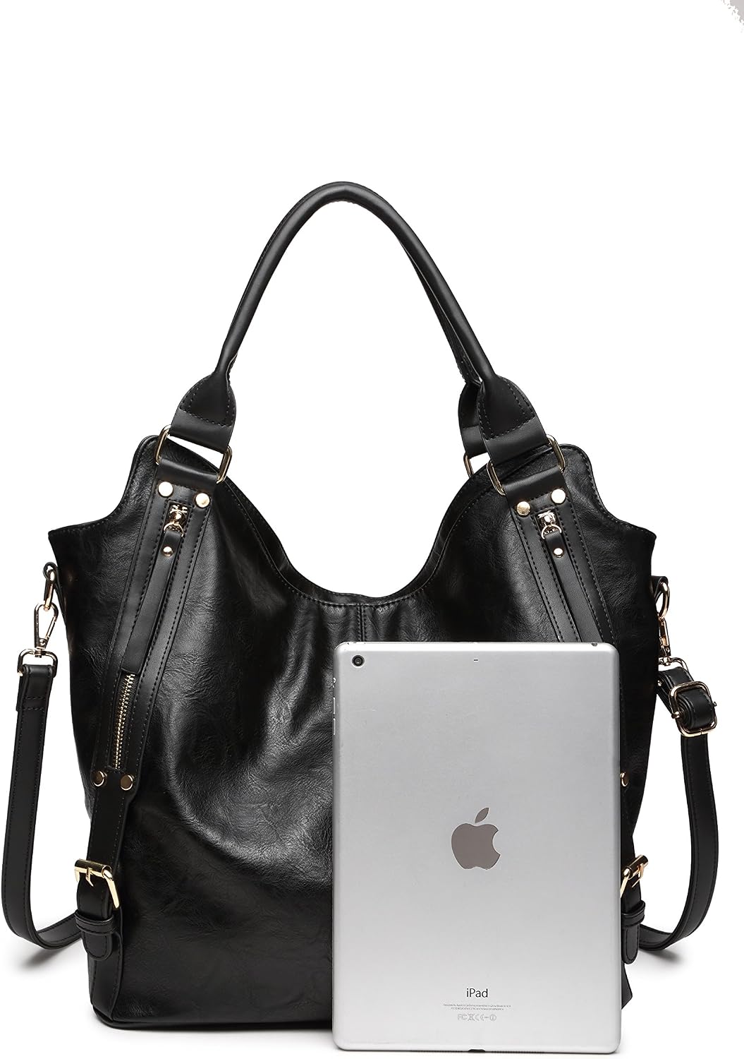 Women Tote Bag Handbags PU Leather Fashion Hobo Shoulder Bags with Adjustable Shoulder Strap