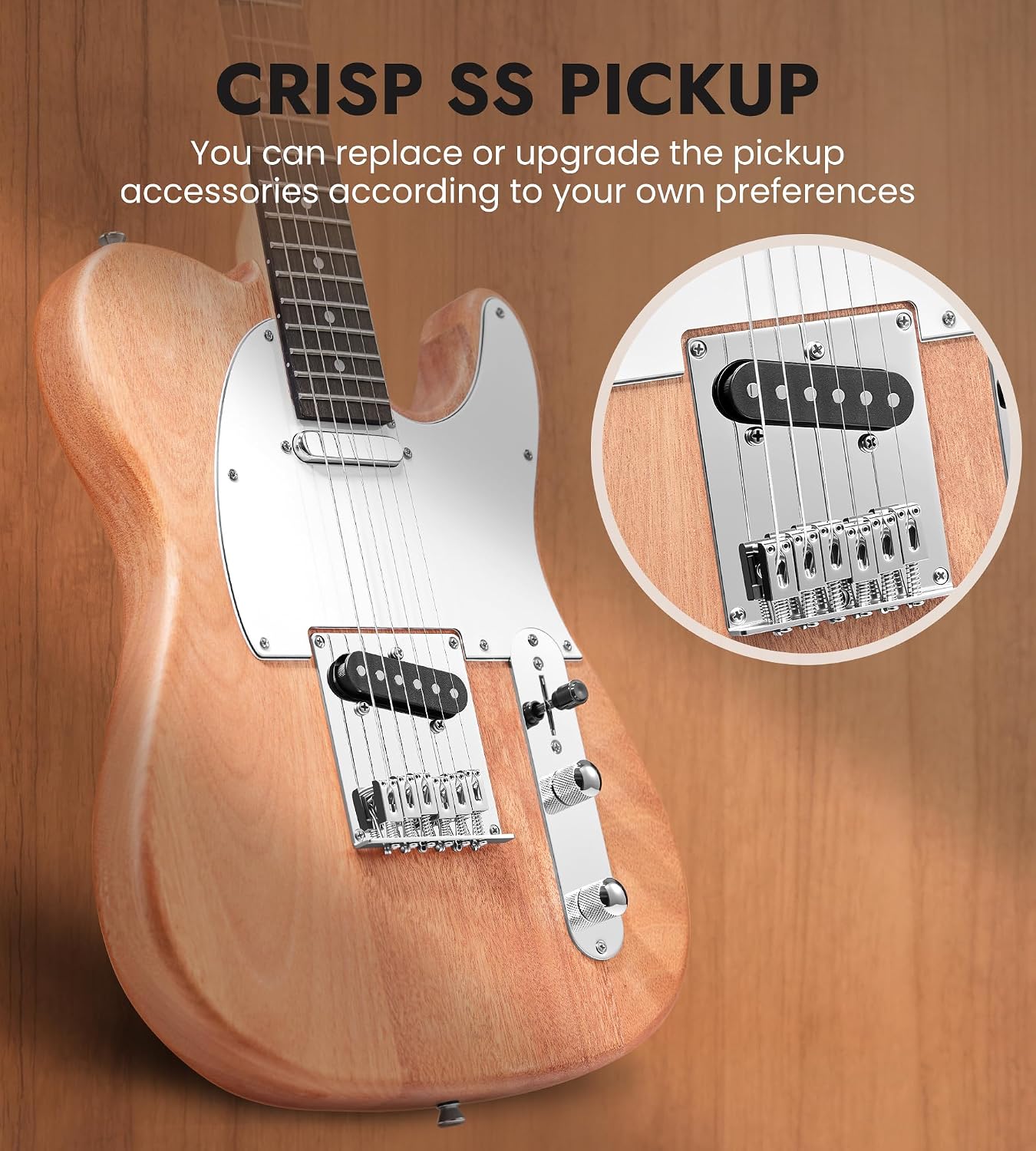 Tostar DIY Electric Guitar Kit, Solderless, Multi Sanded Polished Body, ST | Mahogany Body, Canadian Maple Neck, SSS Pickups, 6 String Tremolo Bridge, Complete Accessories, Hands On Learning