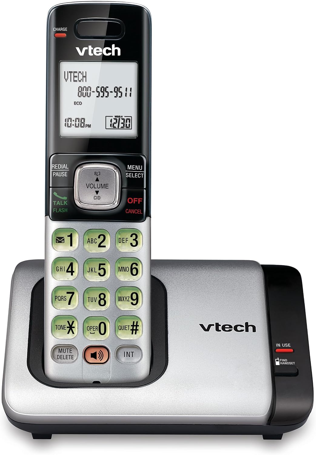 VTech CS6719-2 2-Handset Cordless Phone with Caller ID/Call Waiting, Handset Intercom & Backlit Display/Keypad, Silver