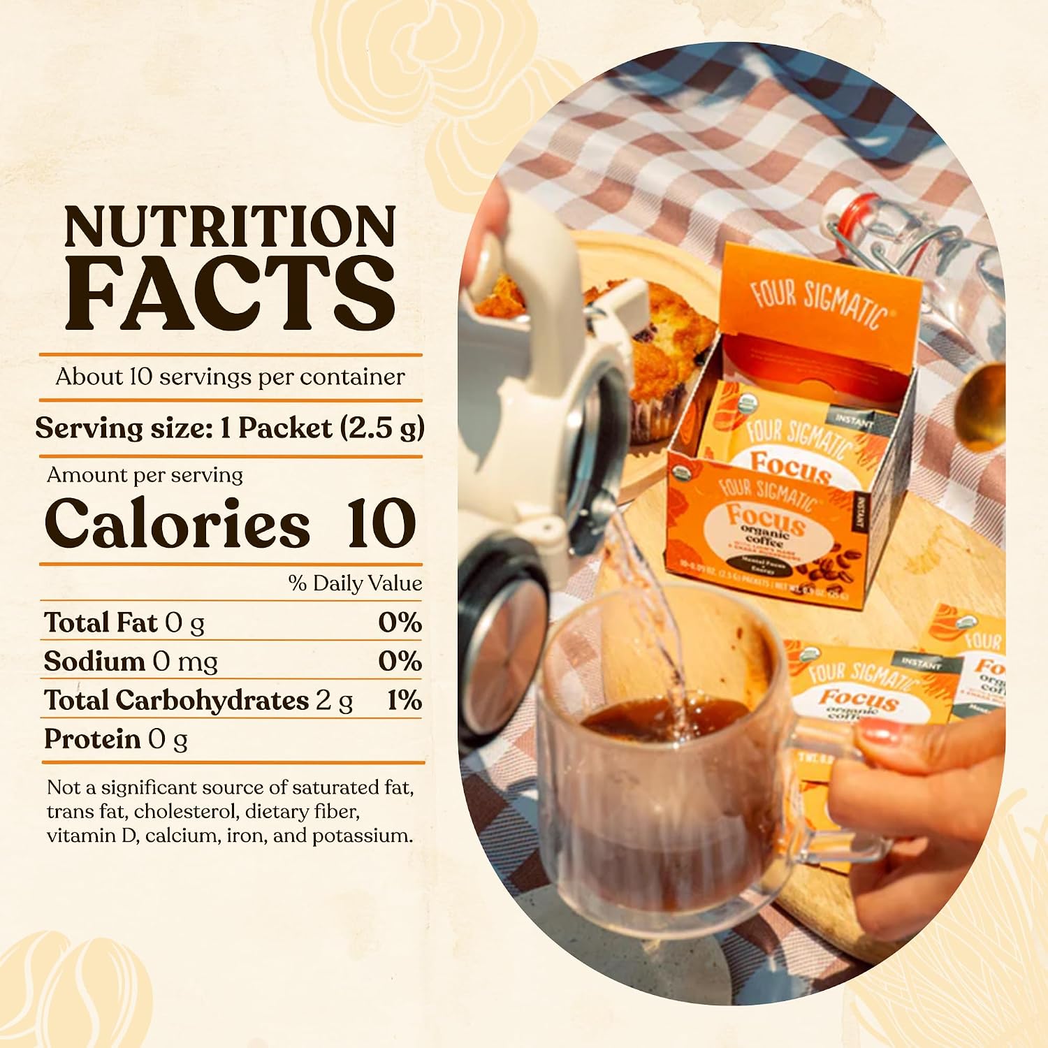 Four Sigmatic Mushroom Mix Coffee Lion's Mane | Focus | Pack of 3 (30 Packets Total)