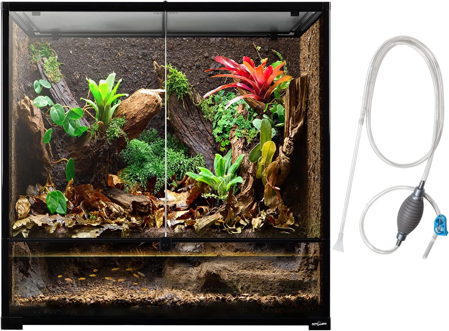 REPTI ZOO 85 Gallon Large Reptile Tank, Wide & Tall Tempered Glass Large Reptile Terrarium 47.2" x 17.7"x 23.6" for Tortoise Snake