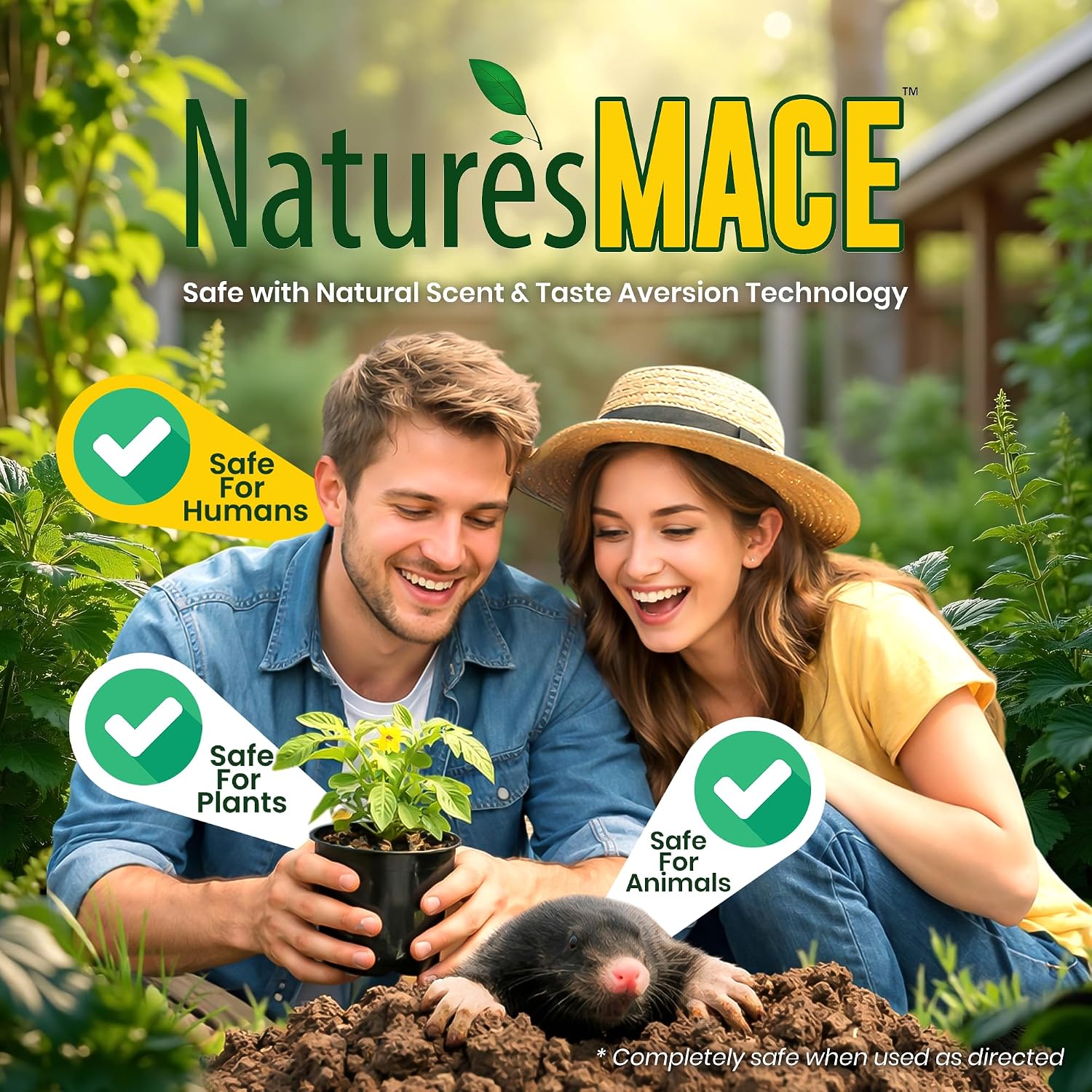 Nature's MACE Mole and Vole Mace, Mole Deterrent for Yard, 1 Gallon, 100% Pure Castor Oil, Lawns, Mole Repellent, Stop Tunneling, Mole Remover Treatment, Castor Oil Repellent, People, Pet, Plant Safe