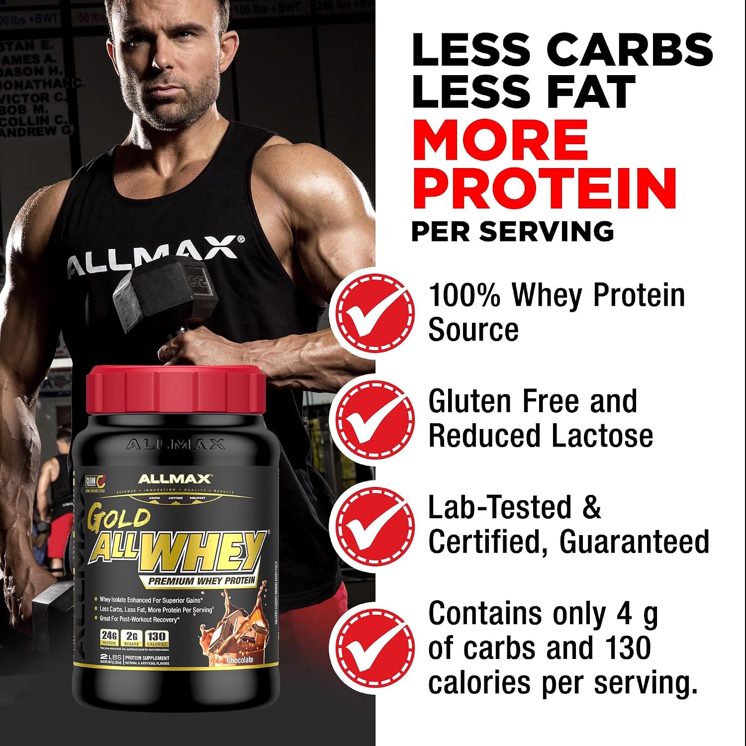 ALLMAX AllWhey Gold Whey Protein Powder, Chocolate Peanut Butter, 5 lb