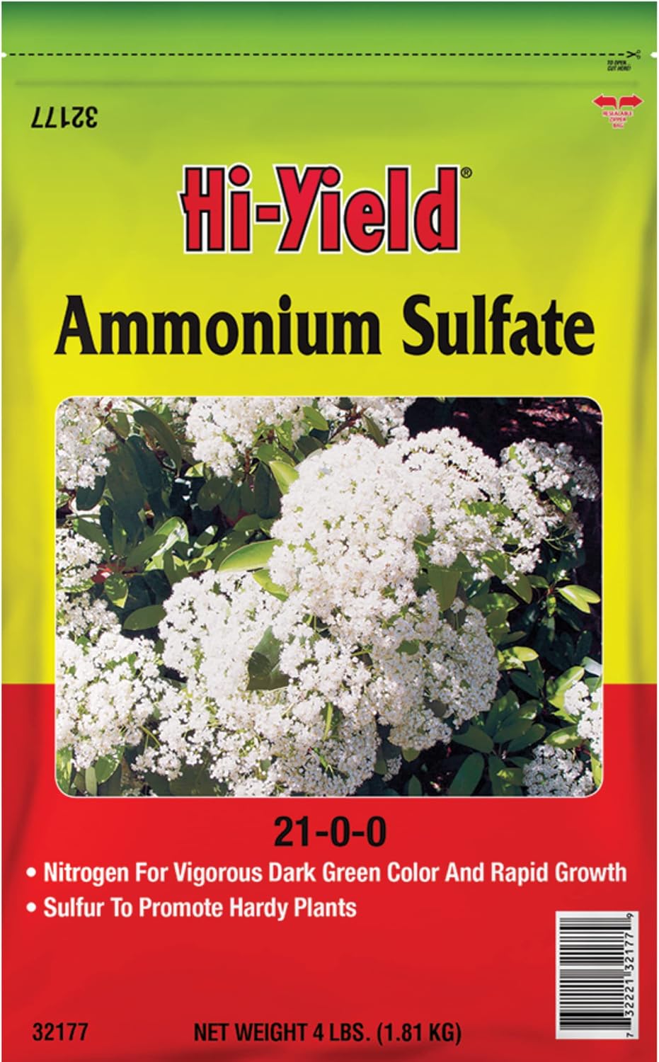 Hi-Yield (32177) Ammonium Sulfate 21-0-0, 4 lbs | Ammonium sulfate 21-0-0 granular - Fast-release nitrogen with sulfur for quick green-up, 4 lbs - Lawn owners