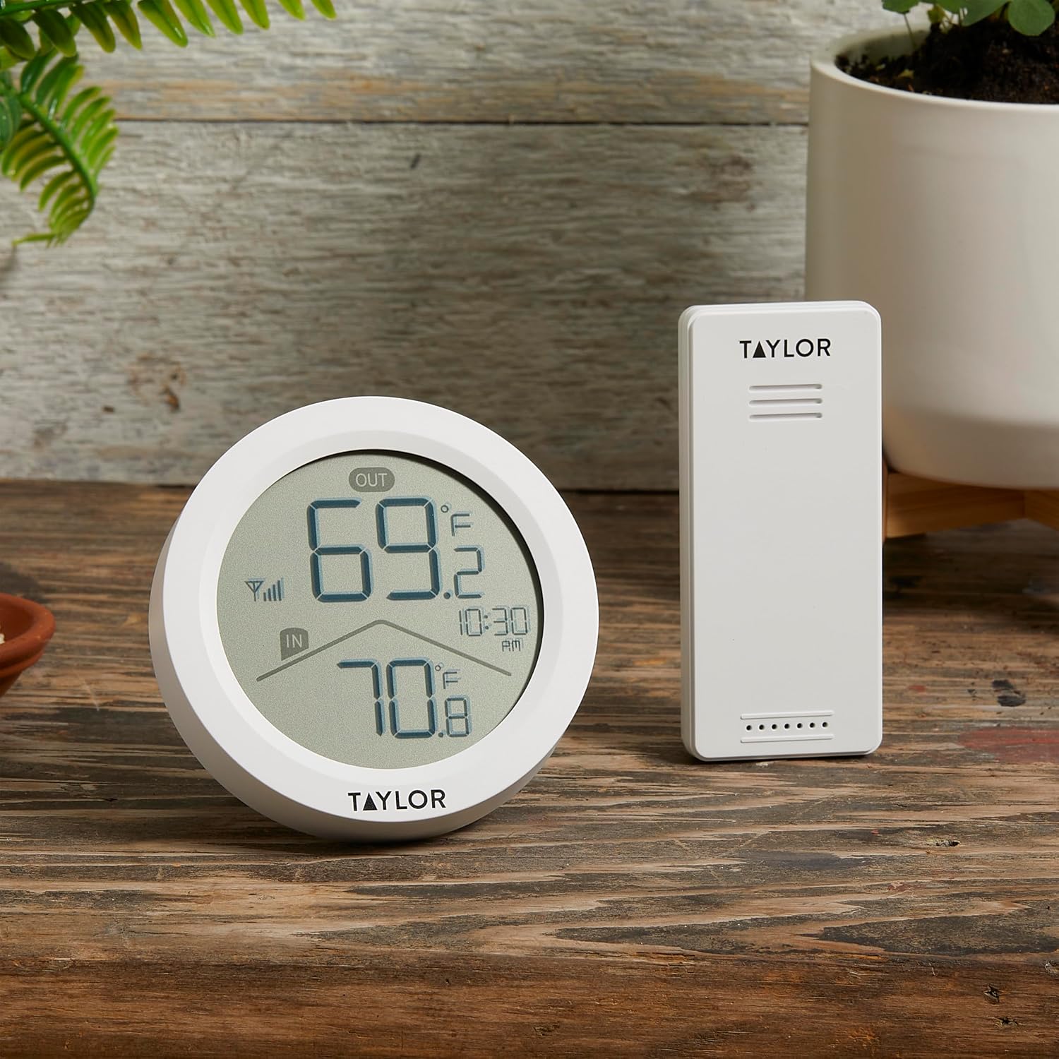 Taylor Wireless Digital Indoor Outdoor Thermometer, Easy to Read Numbers for Patio, Pool, and Indoor Areas, LCD, Black