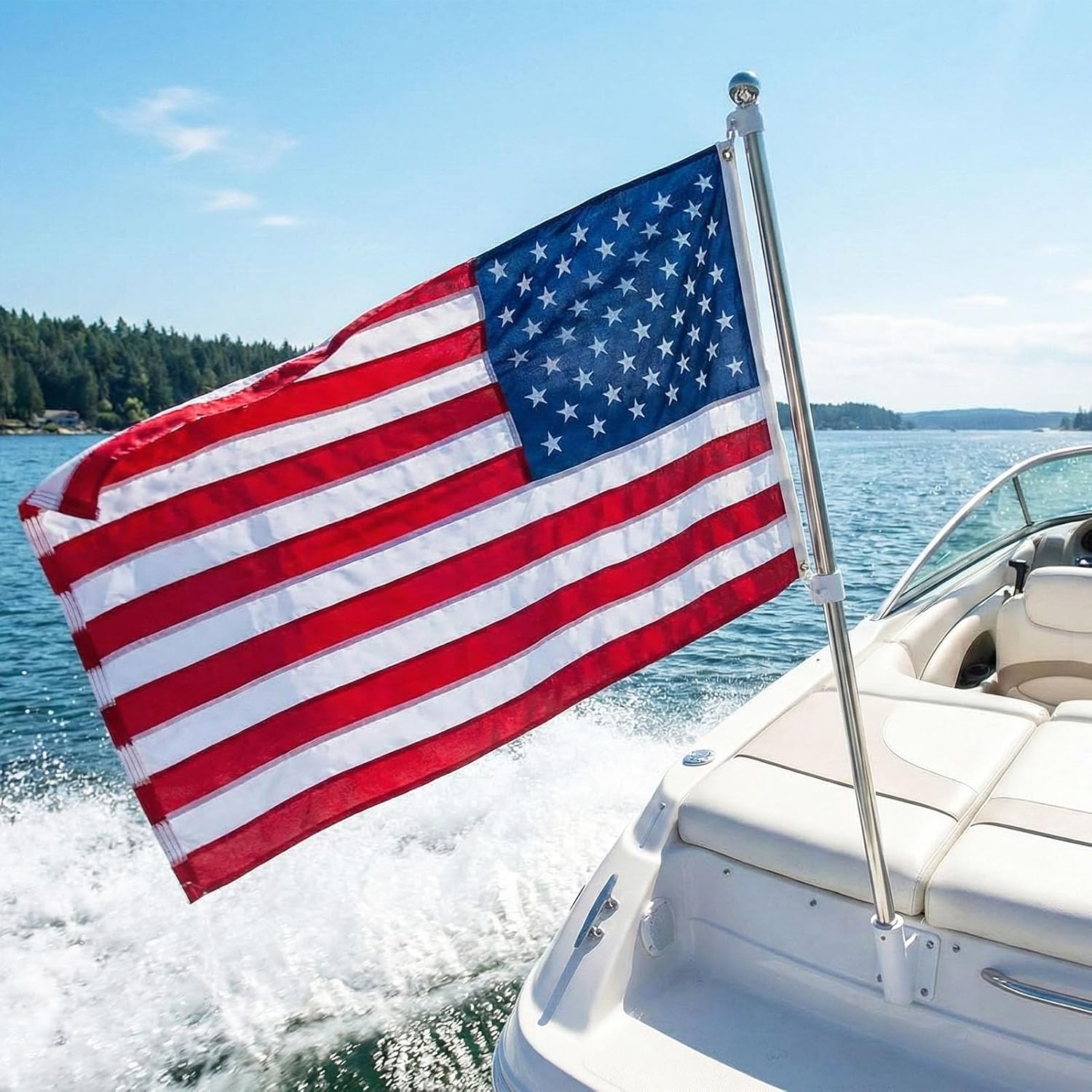 TOPFLAGS American Flag 4x6 Heavy Duty Outdoor US Flags for Outside Embroidered Stars USA Banner Sewn Stripes with Brass Grommets Vibrant Color