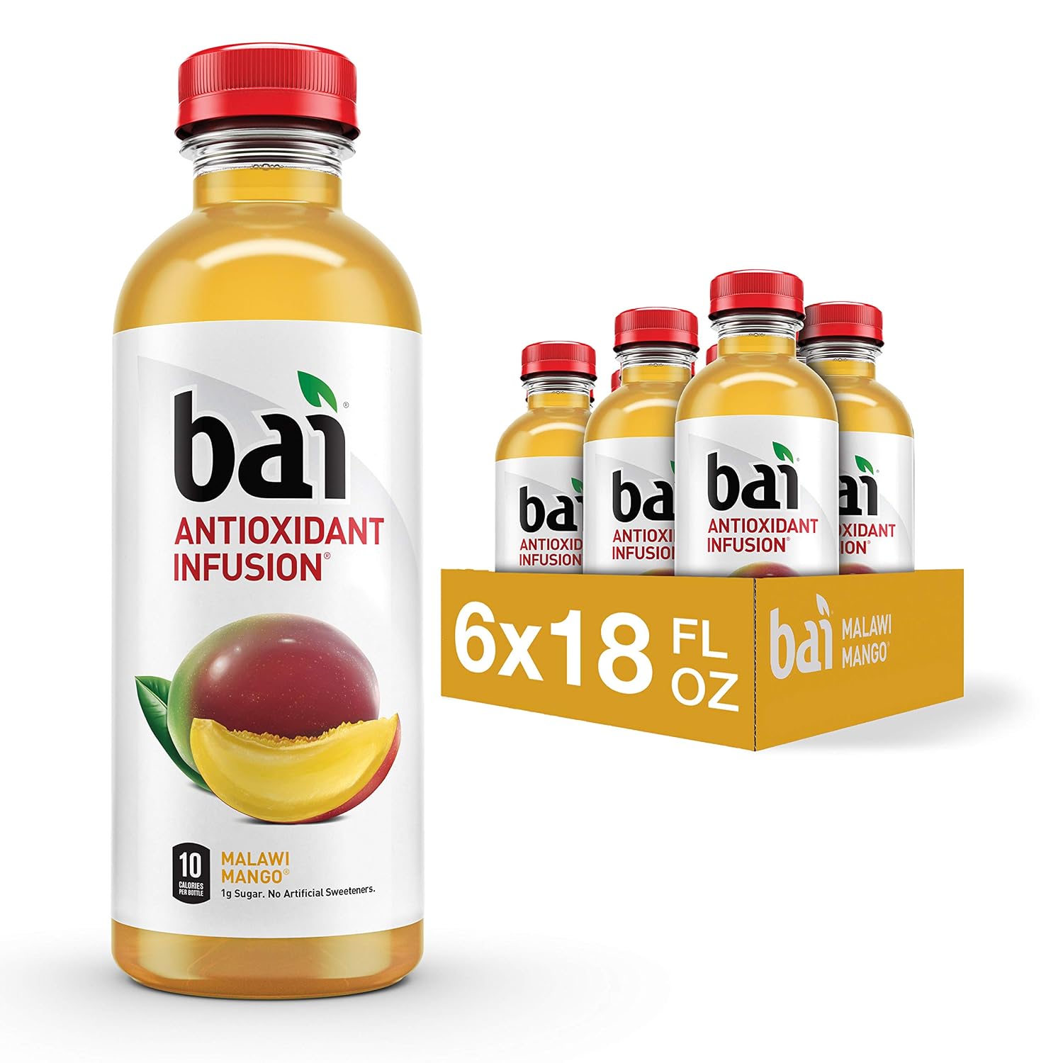 Bai Coconut Flavored Water Puna Coconut Pineapple, Antioxidant Infused, Coconut Pineapple Flavored Water Drink, 18 Fluid Ounce Bottles, 6 Count