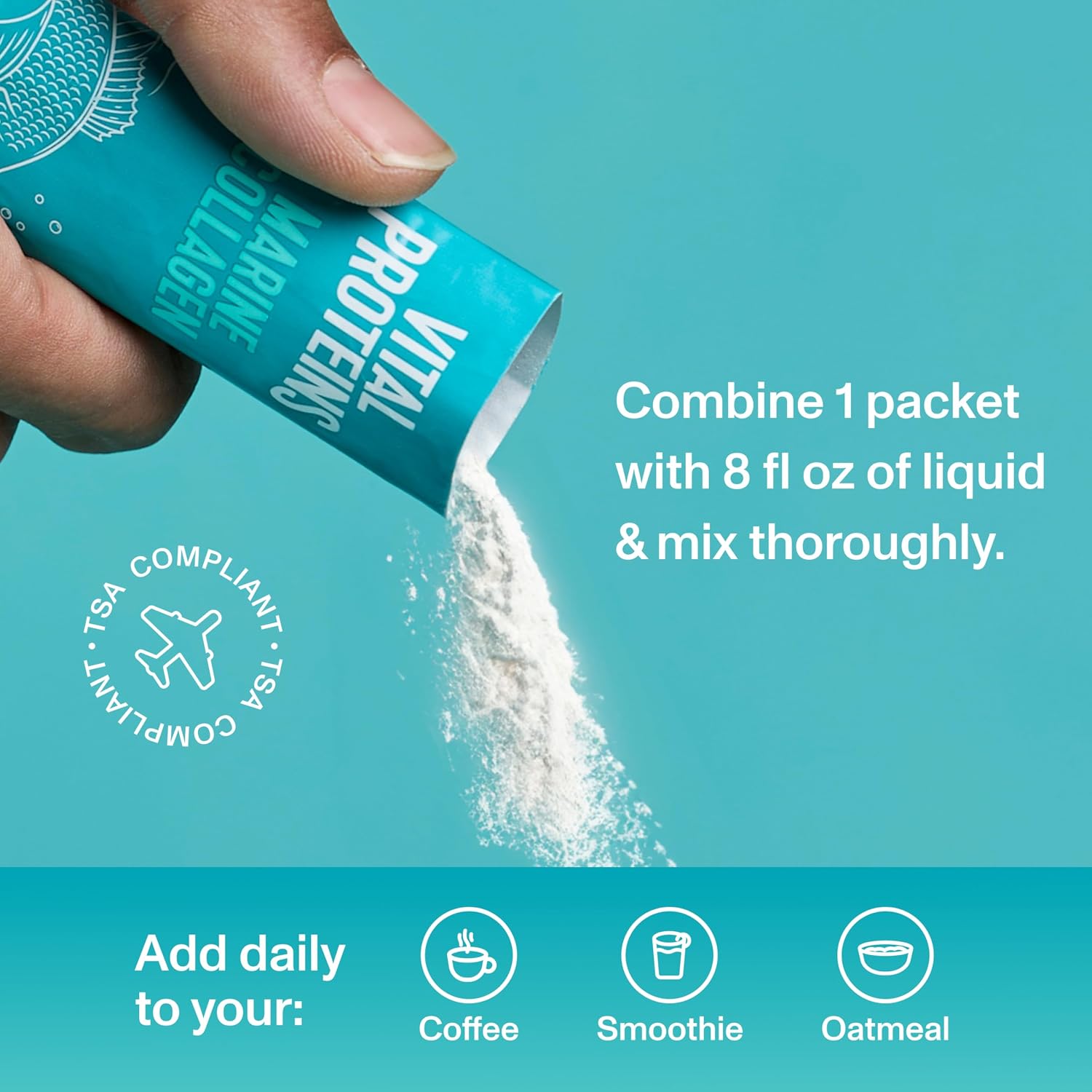 Vital Proteins Marine Collagen, Unflavored Stick Packs, 20 Count | Marine Collagen Peptides, Supports Hair Skin Nails & Joints, 10g Per Packet, Travel-Friendly Stick Packs, 20 Servings