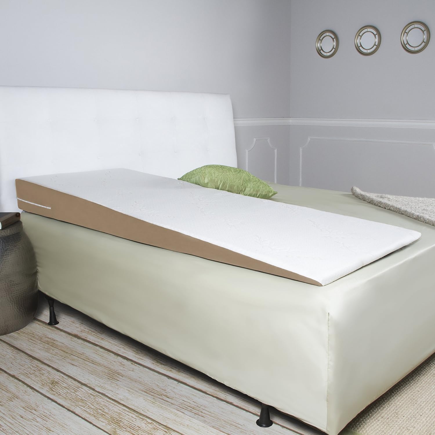 Avana Super Slant Full Length Bed Wedge Memory Foam Pillow with Cooling Tencel Cover, Half-Queen