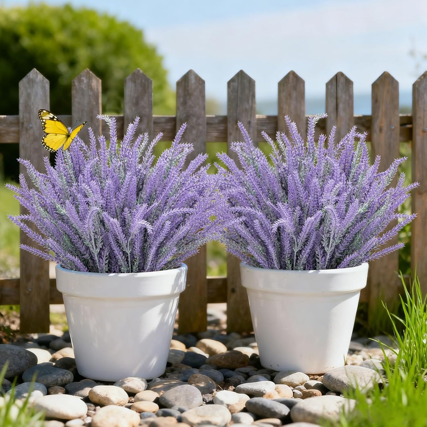 10 Bundles Fake Flowers Artificial Lavender Plants, Purple