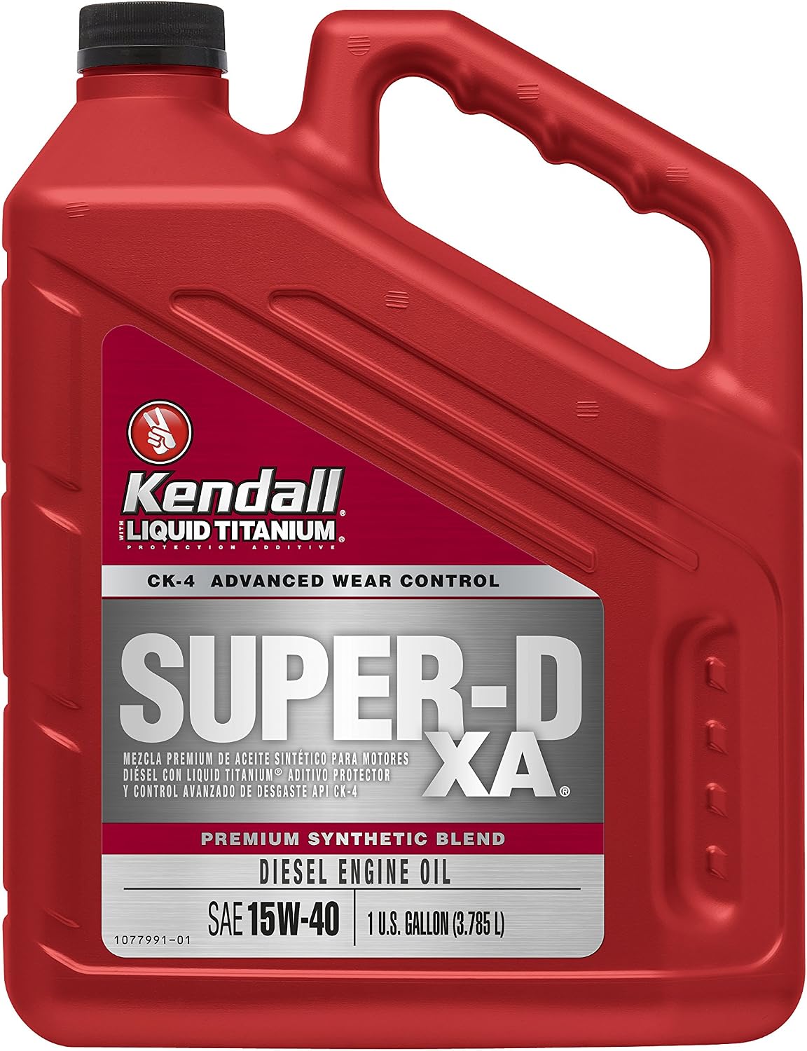 Kendall 1077886 Diesel Engine Oil (Super-D XA Premium Synthetic Blend API CK-4 with Liquid Titanium 15W40-1 Gallon), 128 fl. oz, 1 Pack