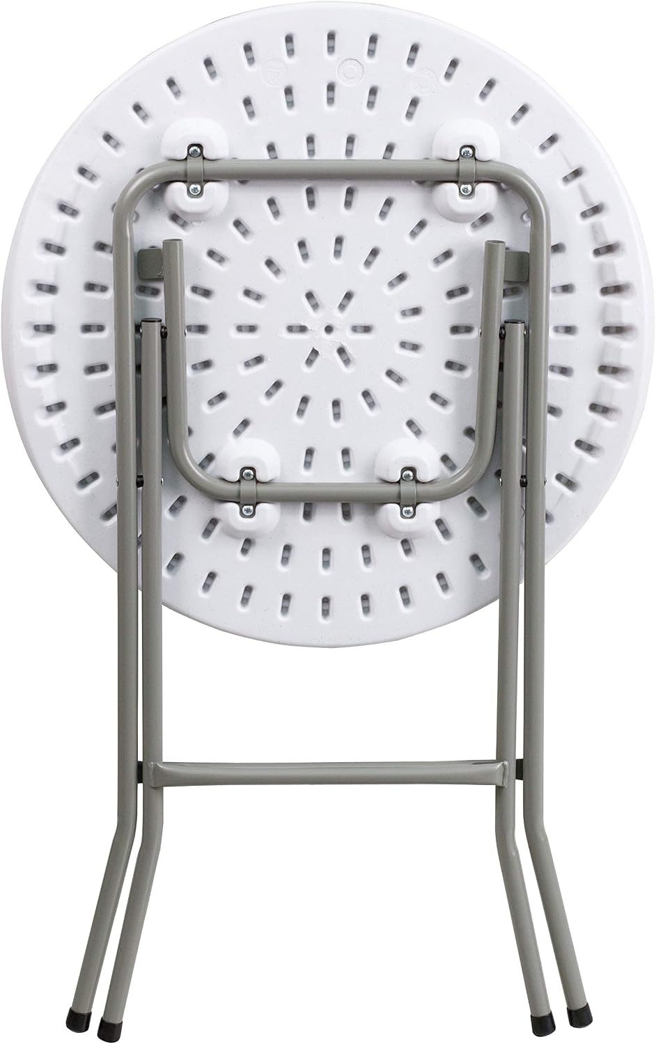 Flash Furniture 5' Round All-Occasion Plastic Folding Event Table for Parties and Trade Shows, Folding Banquet Table for Indoor/Outdoor Events, White