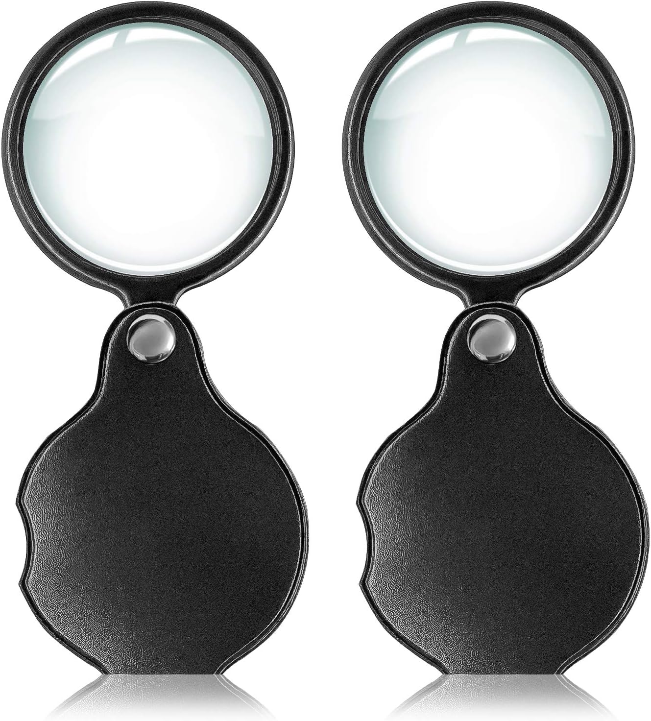 Wapodeai 2pcs 10x Small Pocket Magnify Glass