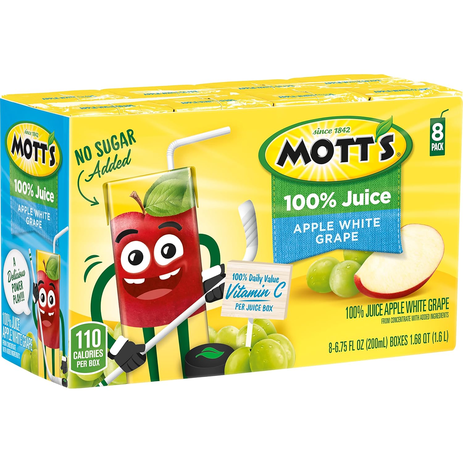 Mott's 100% Original Apple Juice, 6.75 Fl Oz Boxes, 32 Count (4 Packs Of 8), 2 Servings Of Fruit, 100% Fruit Juice, Gluten-free, Caffeine-free, Kosher, Contains No Artificial Colors Or Sweeteners