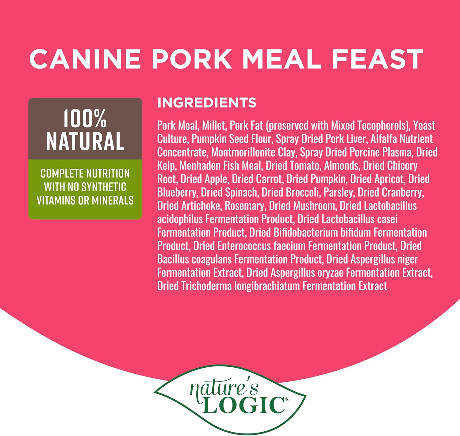 NATURE'S LOGIC Dry Dog Food - Beef Meal Feast Dry Kibble, 13 lb