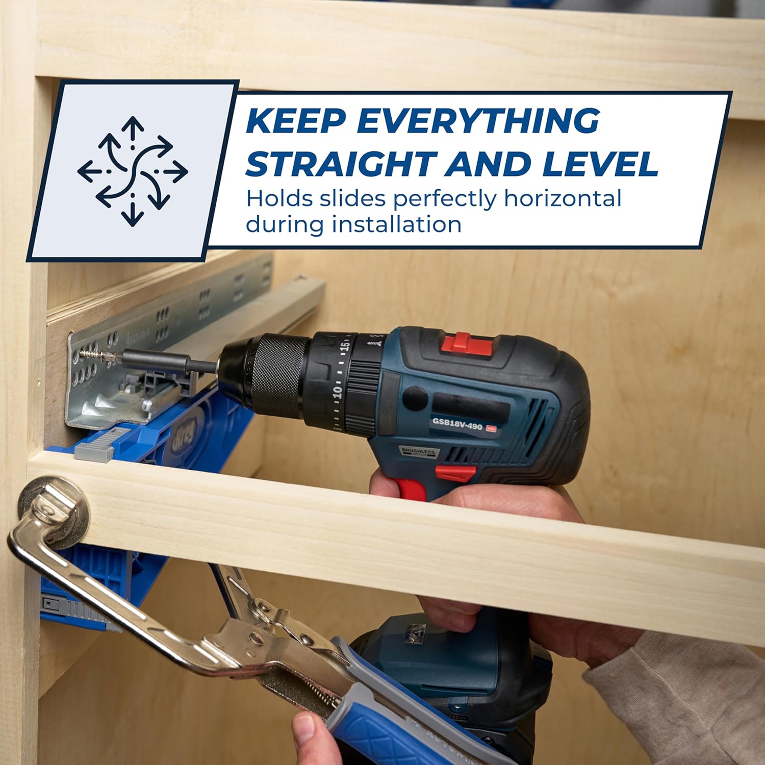 Kreg KHI-Slide Drawer Slide Jig - Drawer Slide Jig Kit - Drawer Slide Tool - for Cabinets, Drawers