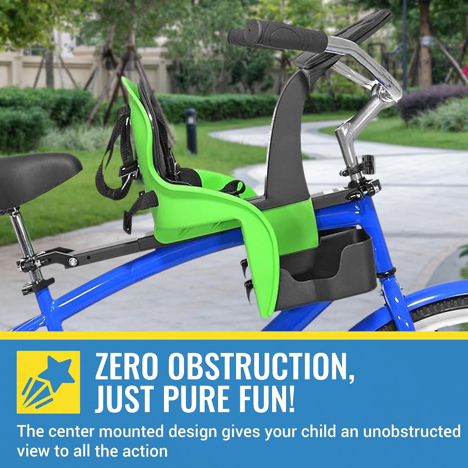 KaZAM Front-Mounted Child Bike Seat – Kangaroo & Wallaby Models with Padded Front Bumper/Dashboard