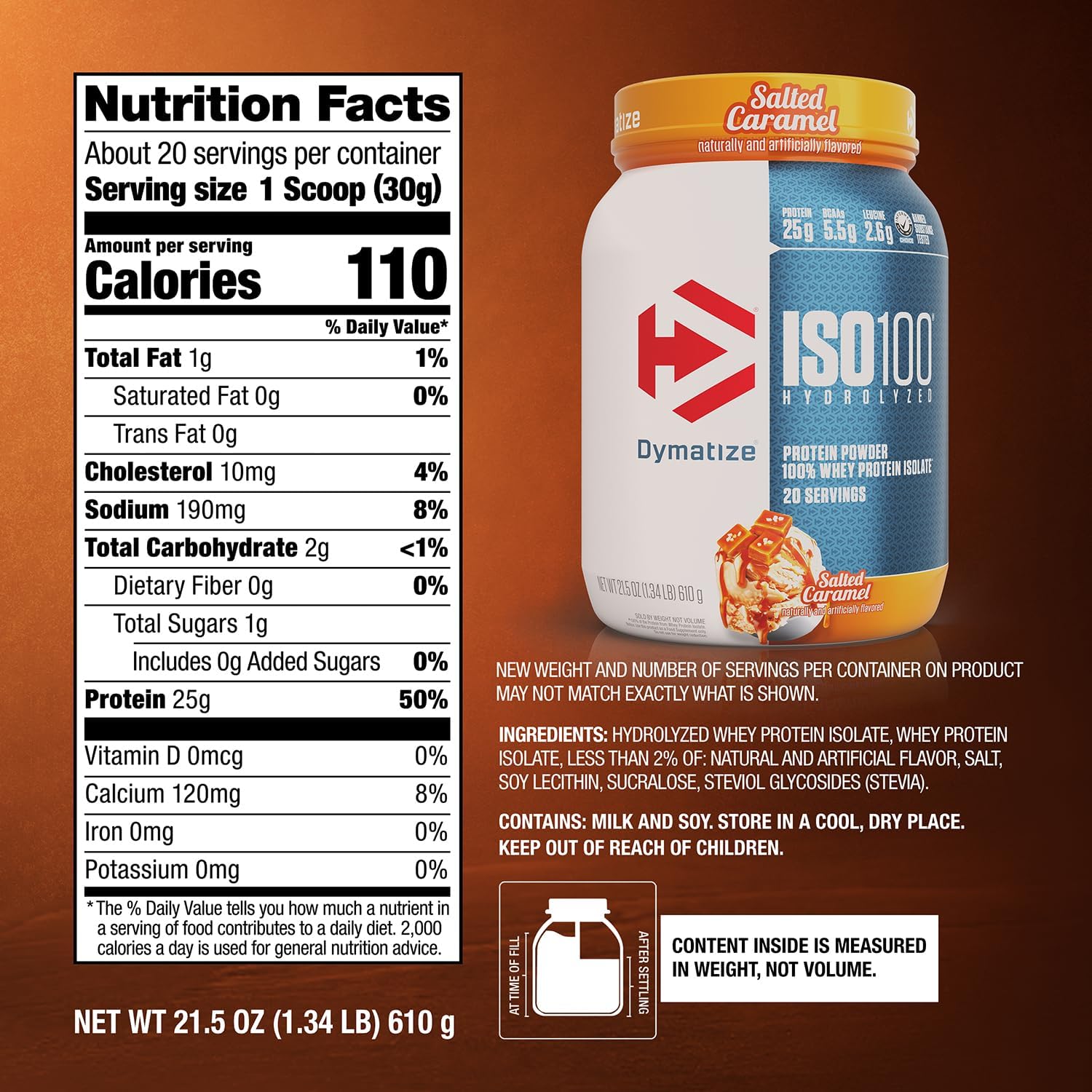 Dymatize ISO100 Protein Powder, 100% Whey Isolate, Gourmet Chocolate | 25g Protein, Hydrolyzed, Fast-Absorbing, Supports Muscle Health, 5.5g BCAAs, Gluten-Free, 76 Servings, 5 lb