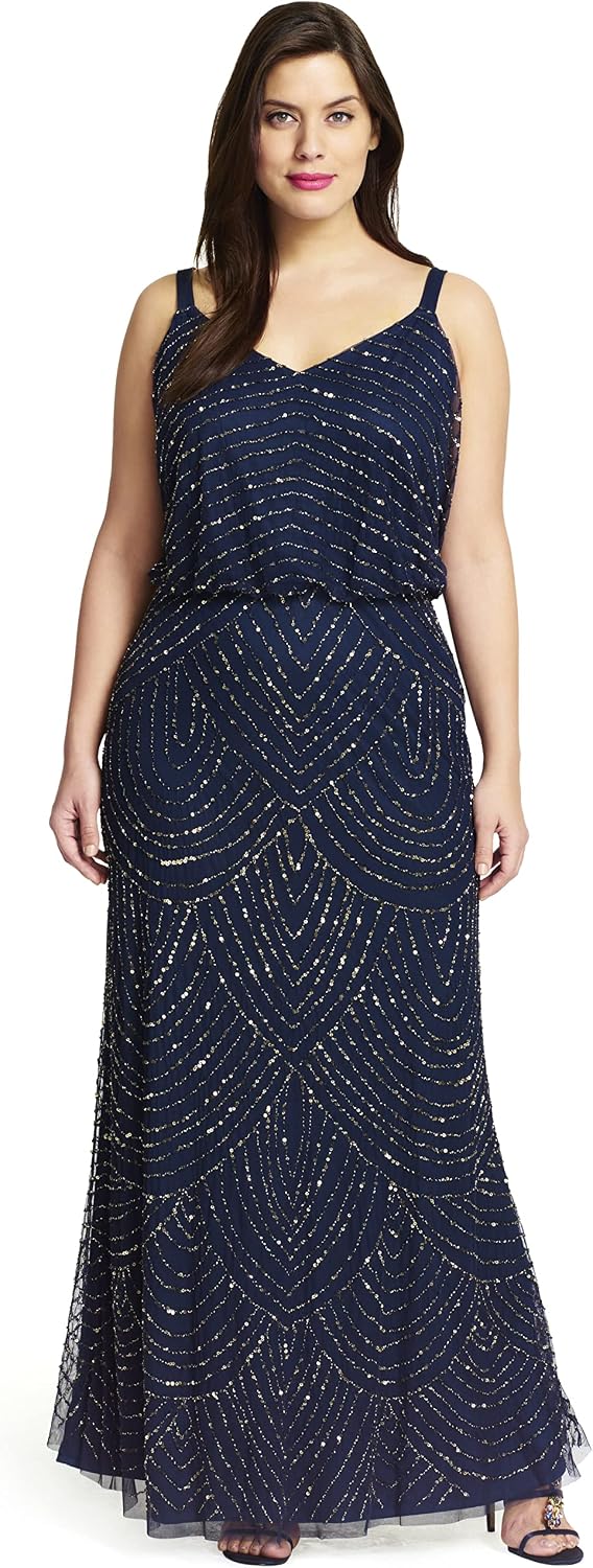 Adrianna Papell Women's Long Blouson Dress