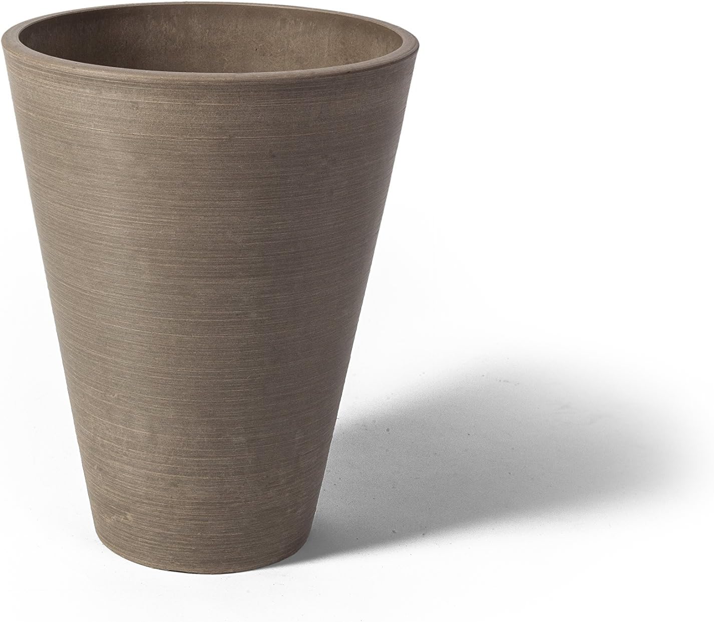 Algreen Valencia Round Planter Pot, 12.25 by 18-Inch, Textured Brown | Round Shape, Indoor Use, UV And Weather Resistant, Drainage Hole With Removable Plug, Lightweight 5.51 lb