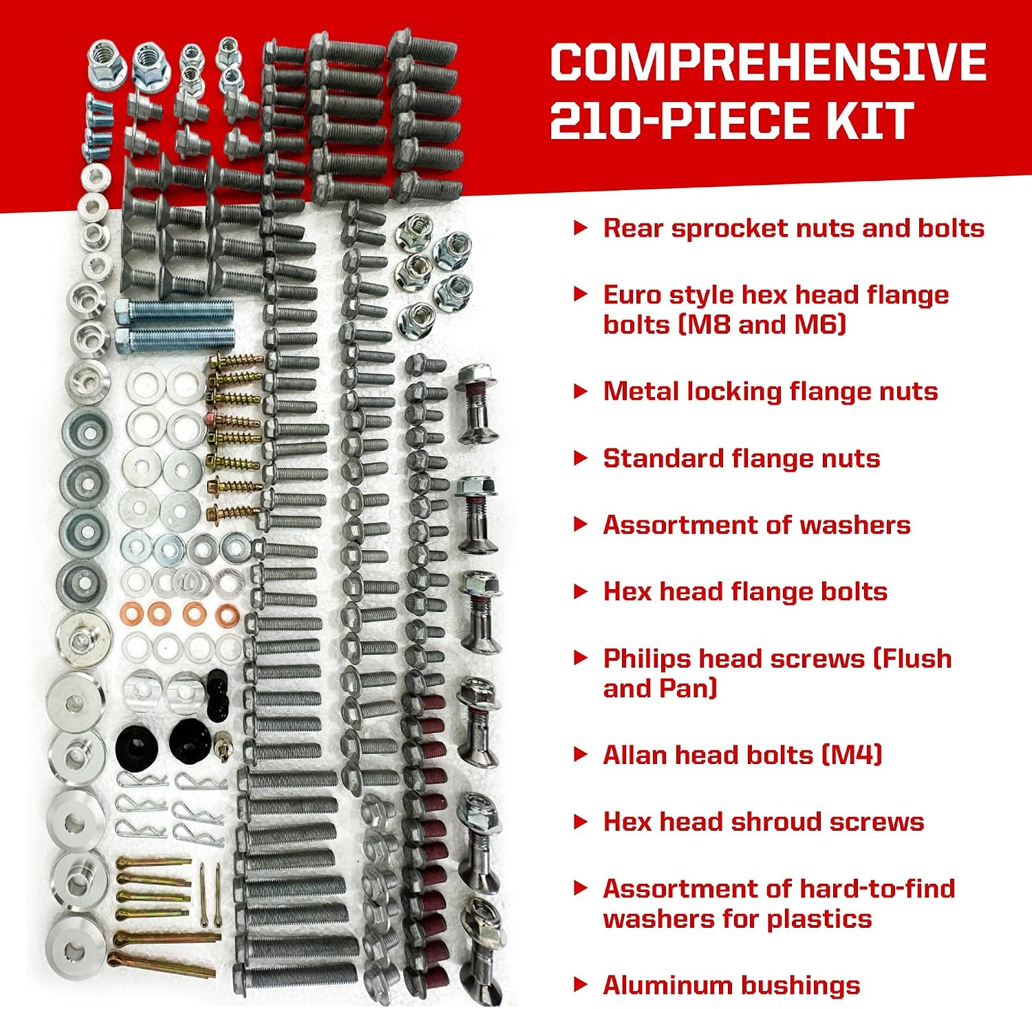 Pit Posse PP2709KTM KTM 210-Piece Metric Motorcycle Assortment Bolt Kit for KTM 690 SMC, KTM 660 SMC, KTM 625 SXC MXC, KTM 250SX F, KTM 450 EXC SX MXC