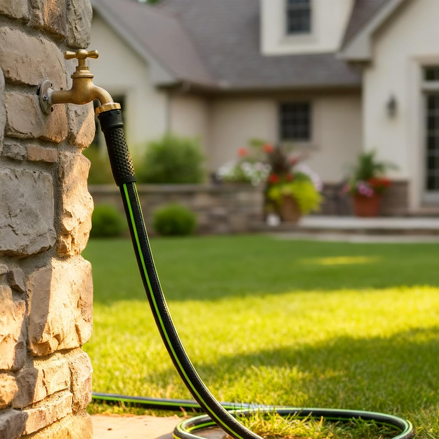 Worth Garden Hose 3/4 in. x 50 ft. - Heavy Duty Lightweight PVC Water Hose - Flexible, No Kink, Leakproof, Male to Female Fittings - 200PSI Work & 500PSI Burst, for Lawn, Gardening & Commercial Use
