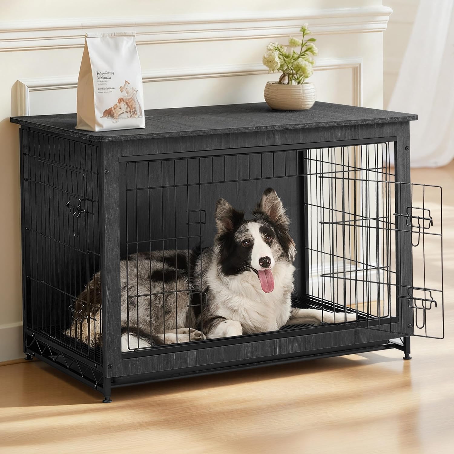 Feandrea 27.2" Dog Crate Furniture, Indoor Dog Kennel Side End Table