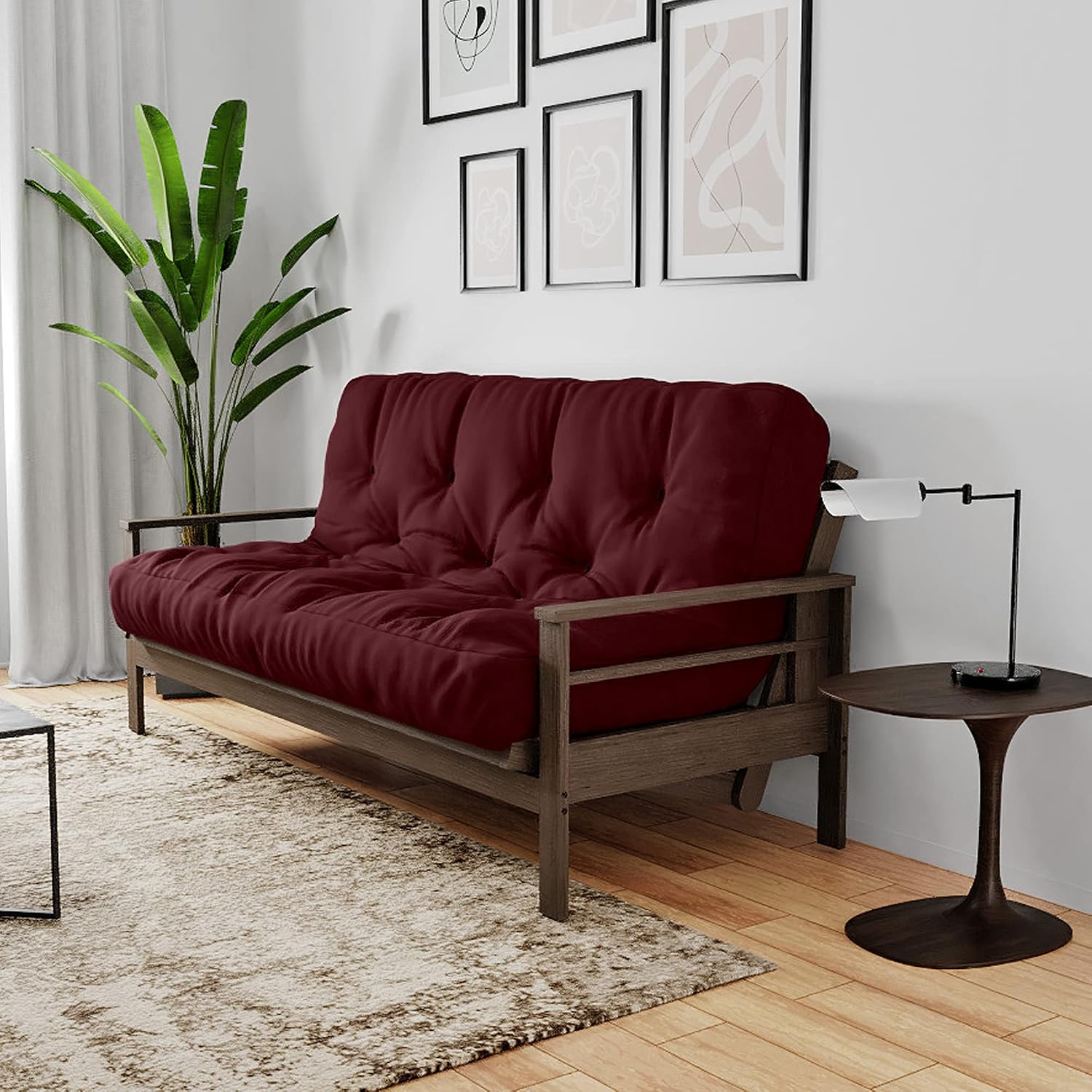 Royal Sleep Products by The Futon Factory 12 inch Foam Futon Mattress - Solid Black Fabric - Full Size - CertiPUR Certified Foams - Made in USA - (Frame not Included)
