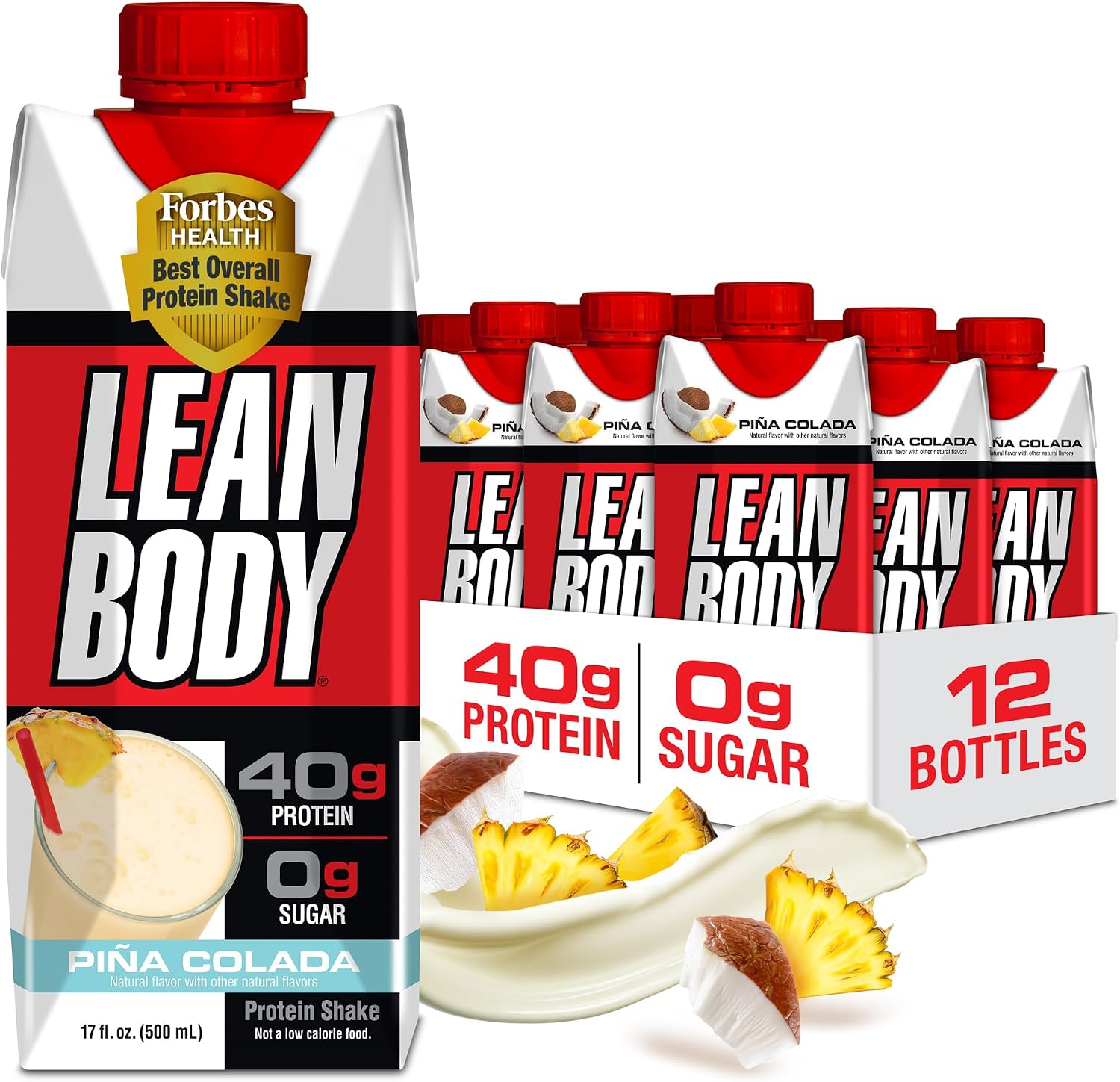 Labrada Lean Body Ready-to-Drink Chocolate Protein Shake, 40g Protein, Whey Blend, 0 Sugar, Gluten Free, 22 Vitamins & Minerals, LABRADA, 17 Fl Oz (Pack of 12)