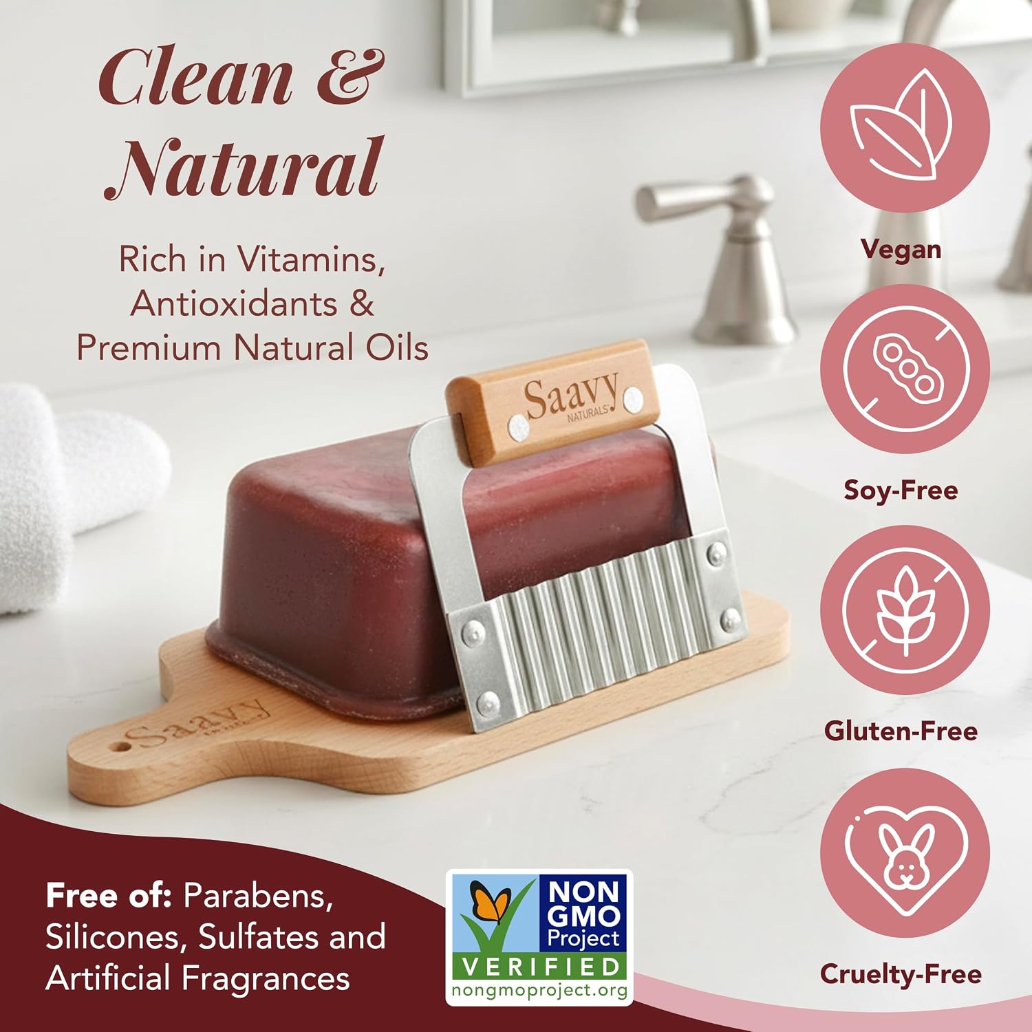 Saavy Naturals Hydrating & Purifying Mini Soap – Plant-Based, Nourishing & Moisturizing Bar Soap Gift Set for Men & Women – Mini Square Shaped Artisan Bar Soaps, 10 pack