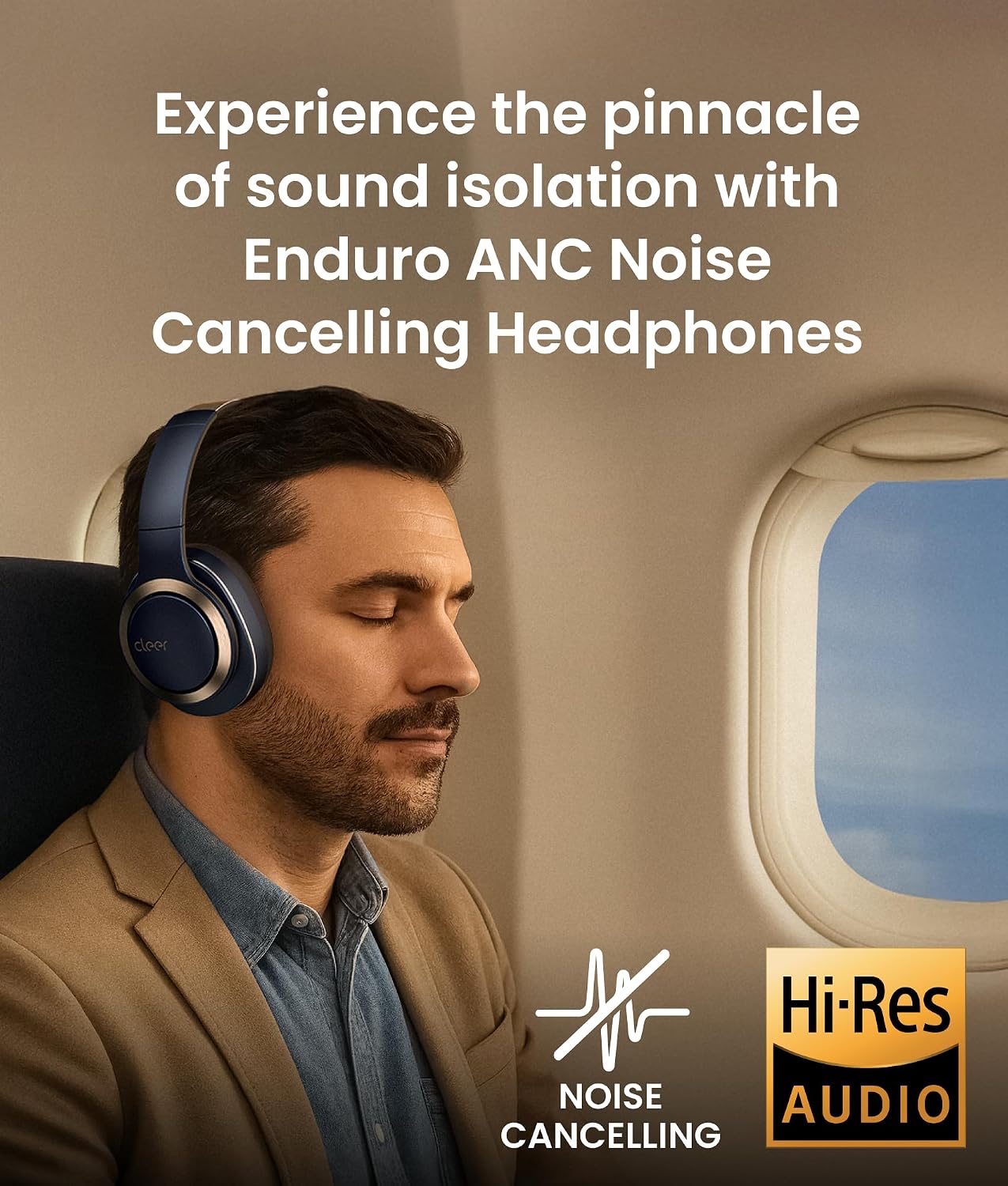 Cleer Audio Enduro ANC Noise Canceling Headphones, Dark Navy