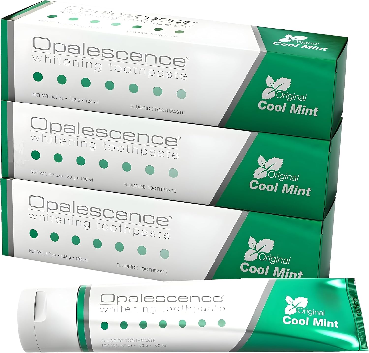 Opalescence Whitening Toothpaste Original 4.7oz - Mint - 3 Pack - 5166-3 | Dentist-Developed Oral Care Whitening Fluoride Toothpaste for Daily Use, Surface Stain Removal & Helps Strengthen Enamel