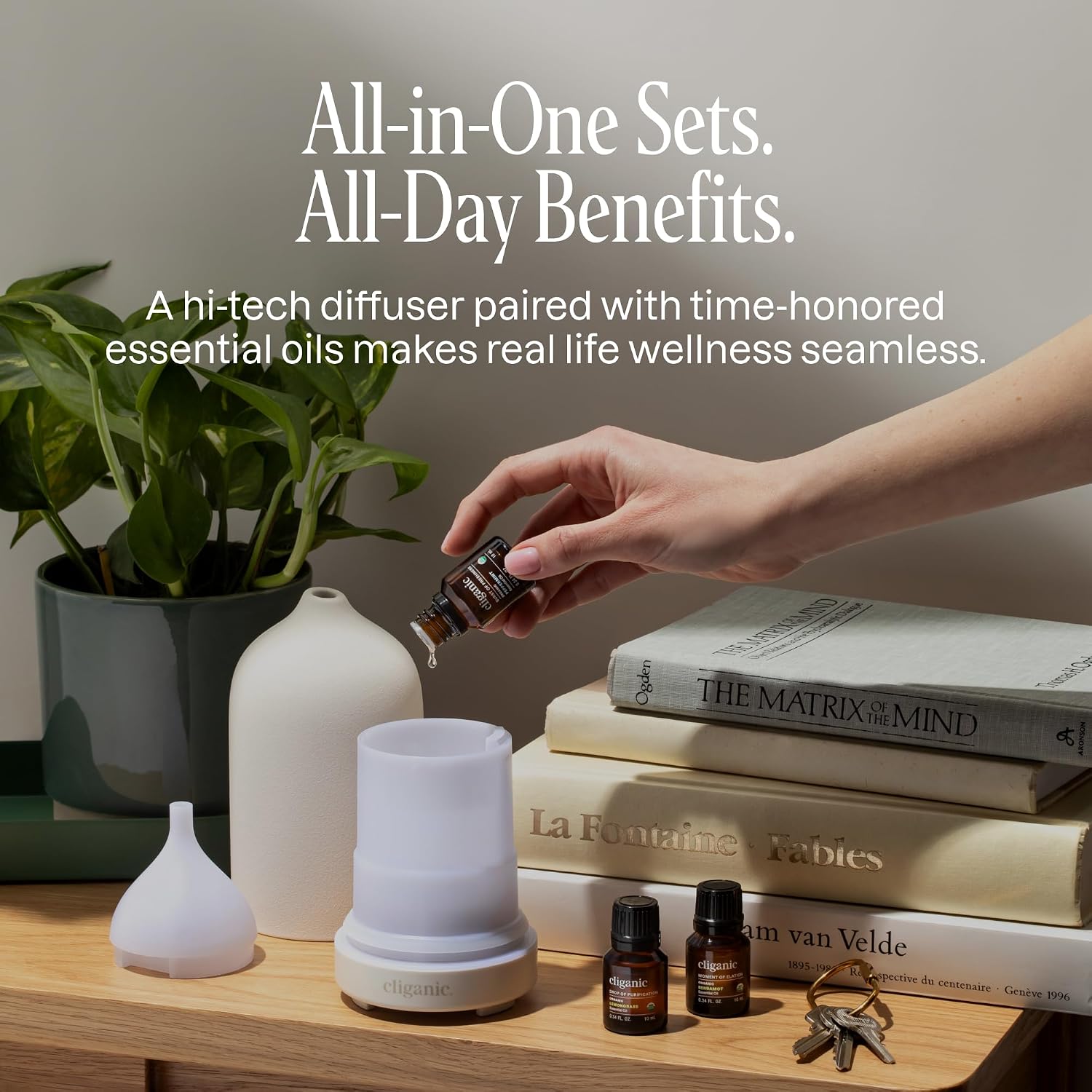 Cliganic Organic Essential Oils Set (Top 5 - The Classics) - 100% Pure Natural - Aromatherapy, Candle Making - Peppermint, Lavender, Eucalyptus