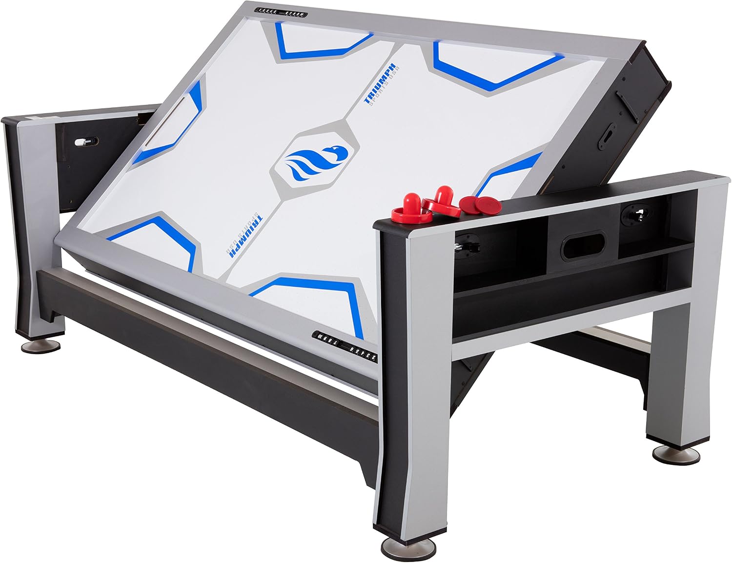 Triumph 3-in-1 Swivel Multi-Game Table – 84" Rotating Game Table with Air Hockey
