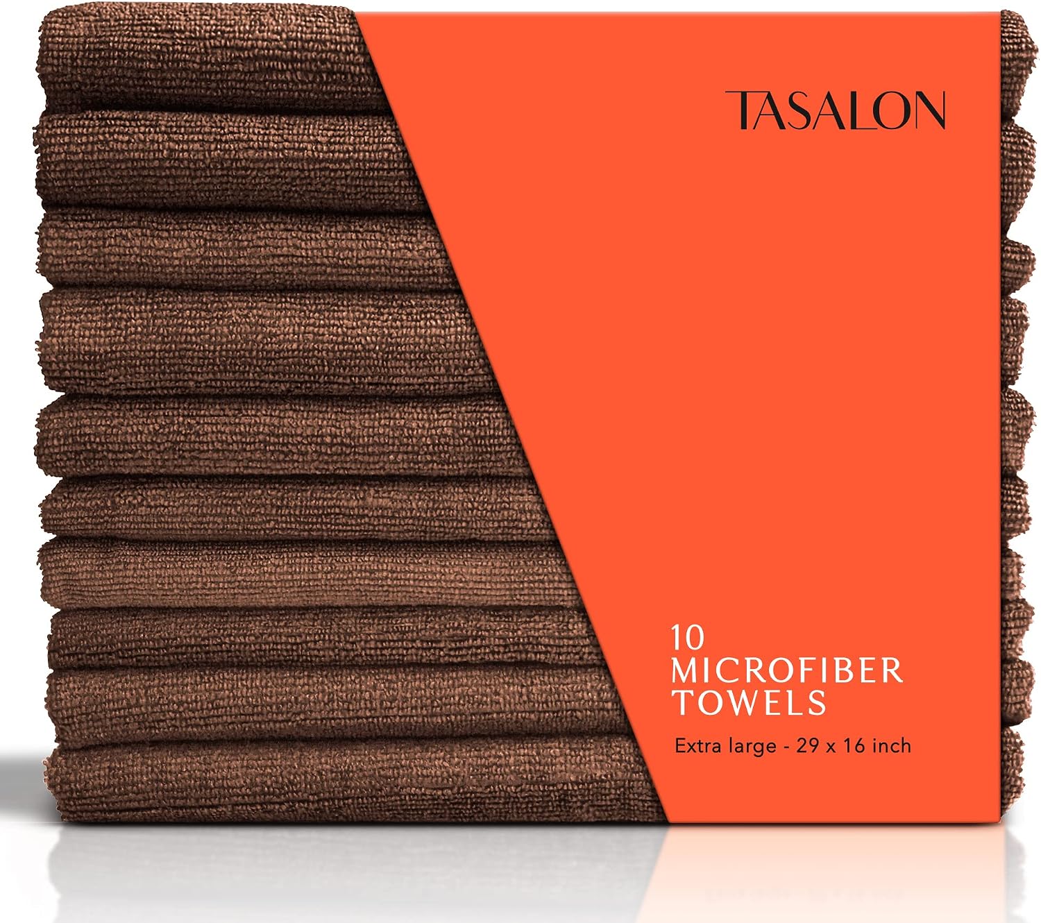 TASALON Microfiber Salon Hair Towels 10 Pack, 29" x 16" Ultra-Soft - Black