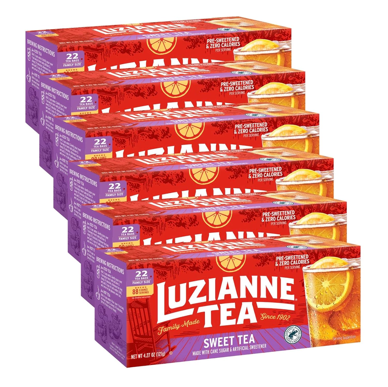 Luzianne Green Tea Bags, Family Size, 24ct Box (Pack of 1)