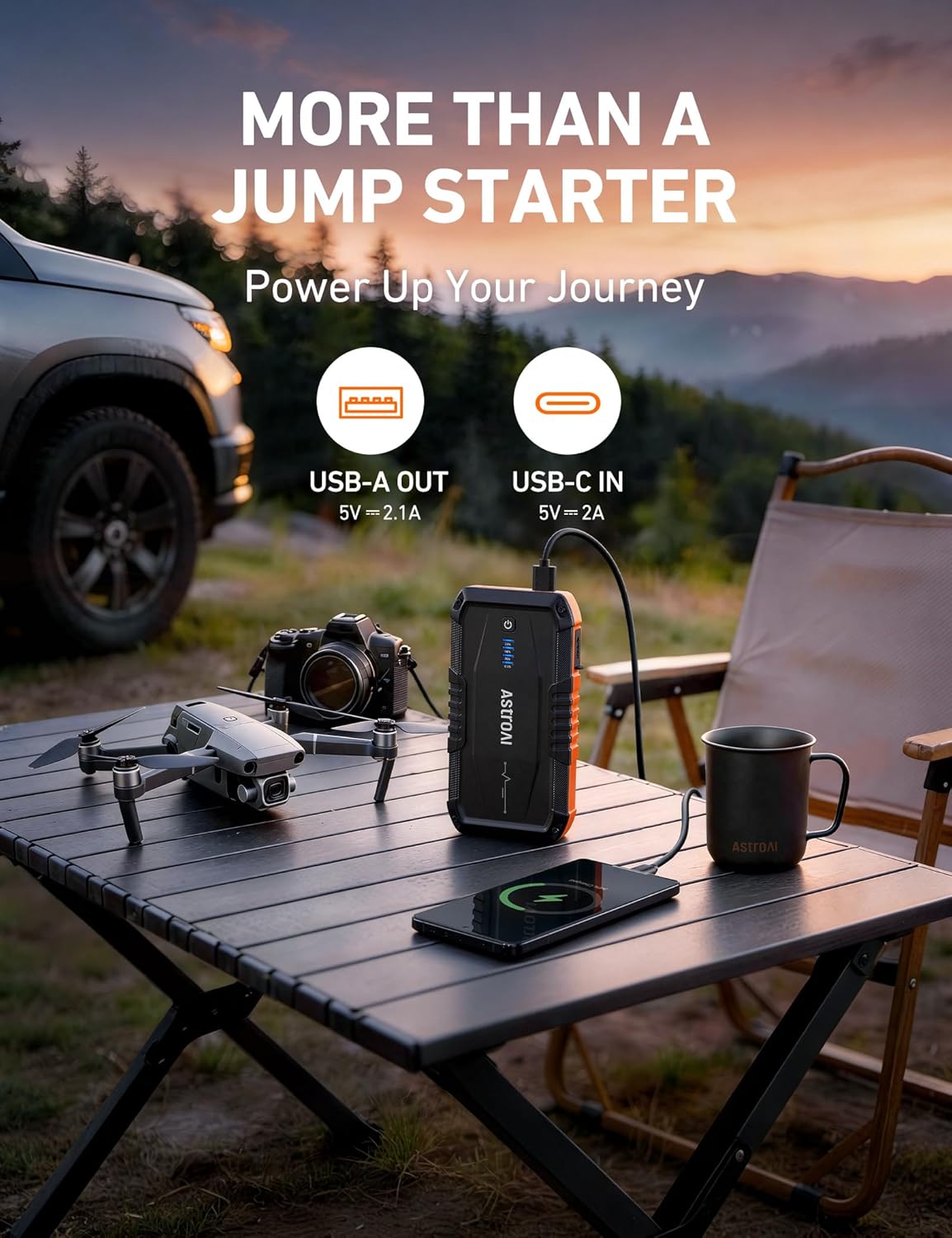 AstroAI S8 Car Battery Jump Starter 1500A – Portable 12V Lithium Jump Box with 3 Mode Flashlight