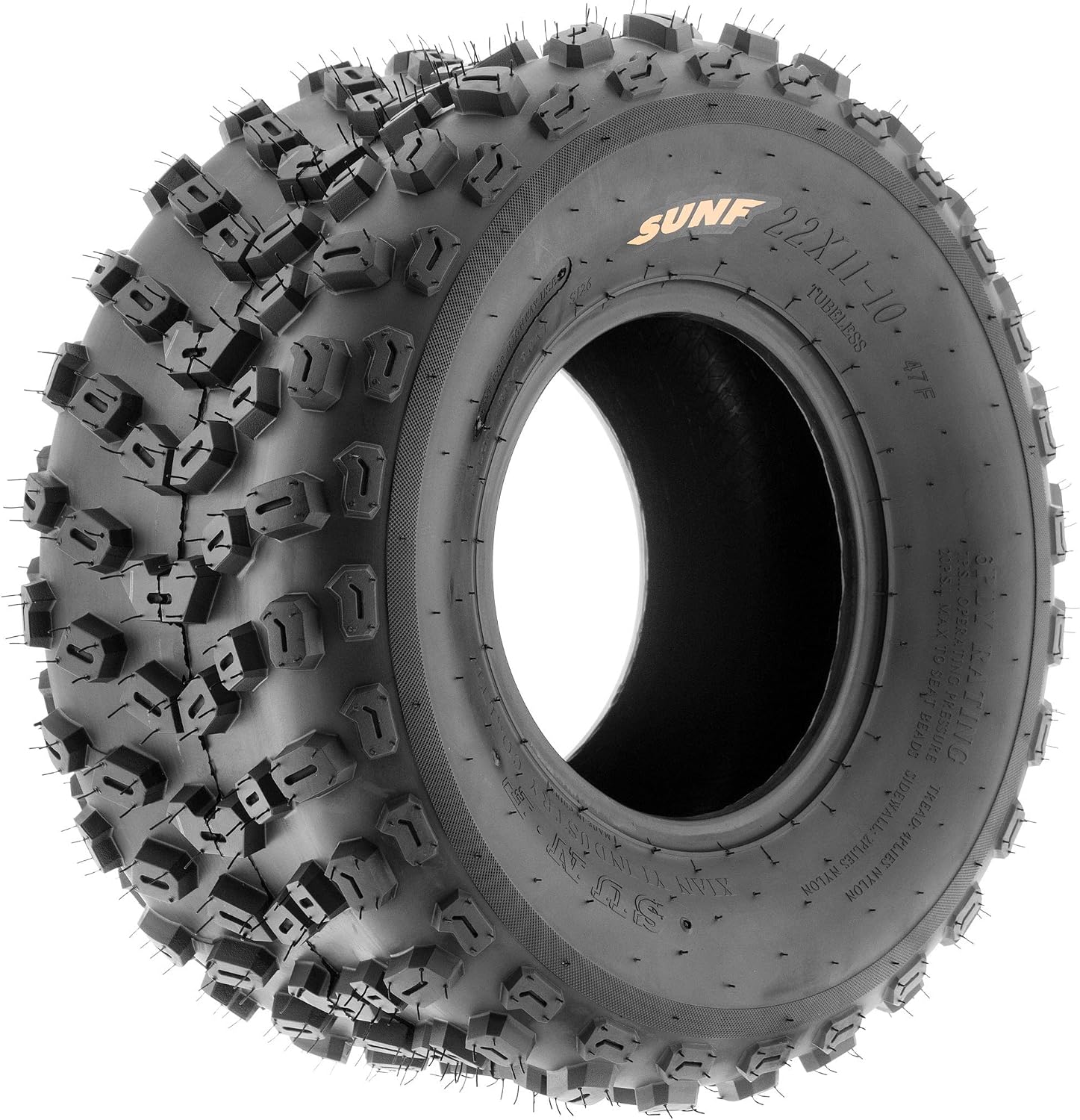 SunF 22x11-10 ATV UTV Tire 22x11x10 Dimple Knobby 6 PR A005 - PAIR of 2