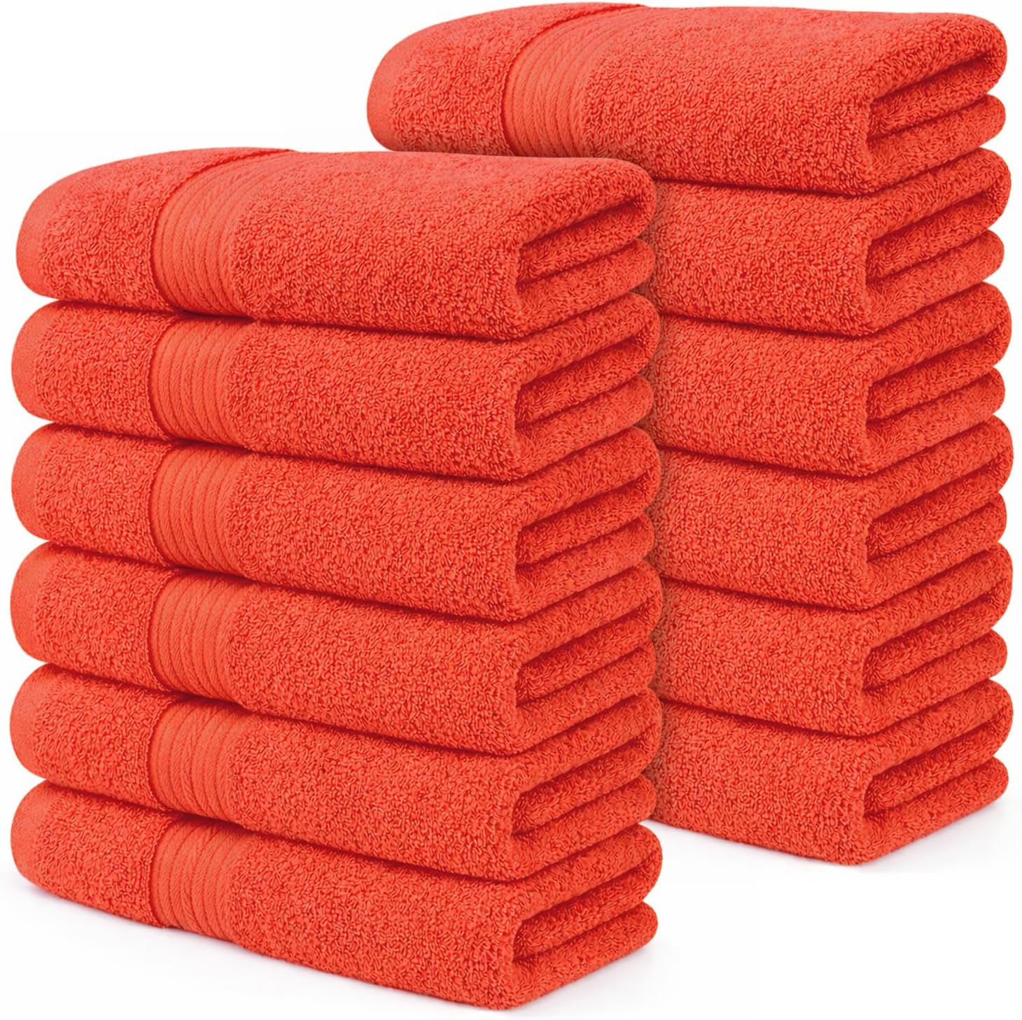 Ample Decor 100% Cotton Hand Towels 18x28 Inches, 600 GSM, Soft & Absorbent, Set of 12, Purple